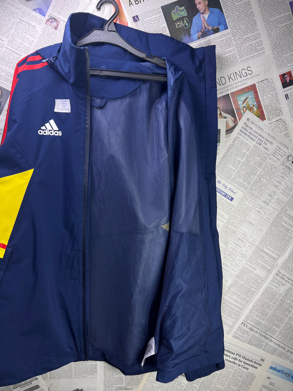 Adid*s® Medium | Chest: 22.5" | Blue | Mock Neck Jacket with convertible Hoodie | 2063 - Genuine Maal