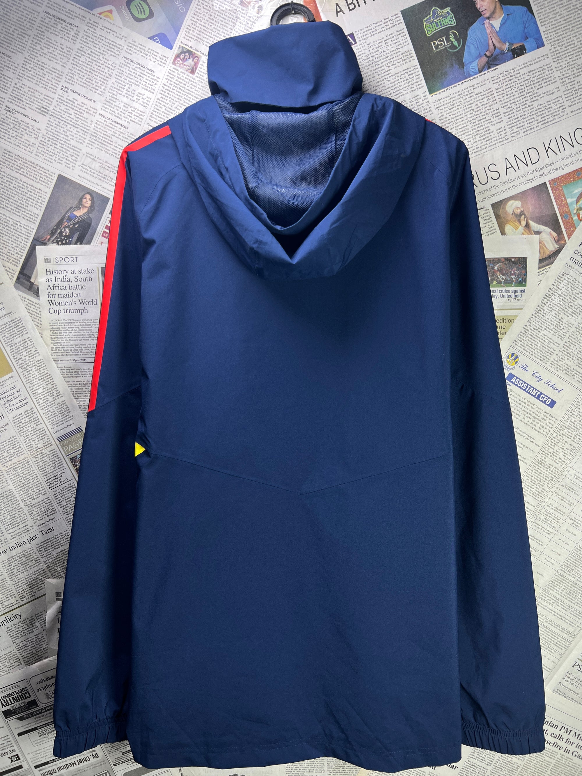 Adid*s® Medium | Chest: 22.5" | Blue | Mock Neck Jacket with convertible Hoodie | 2063 - Genuine Maal