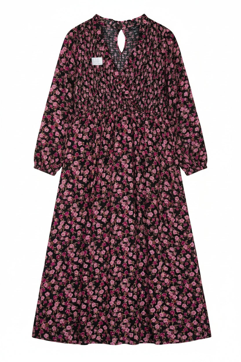 New Look® Large | Bust: 20" | Disty Floral Print | Maxi Dress | B9 - 5092 - Genuine Maal