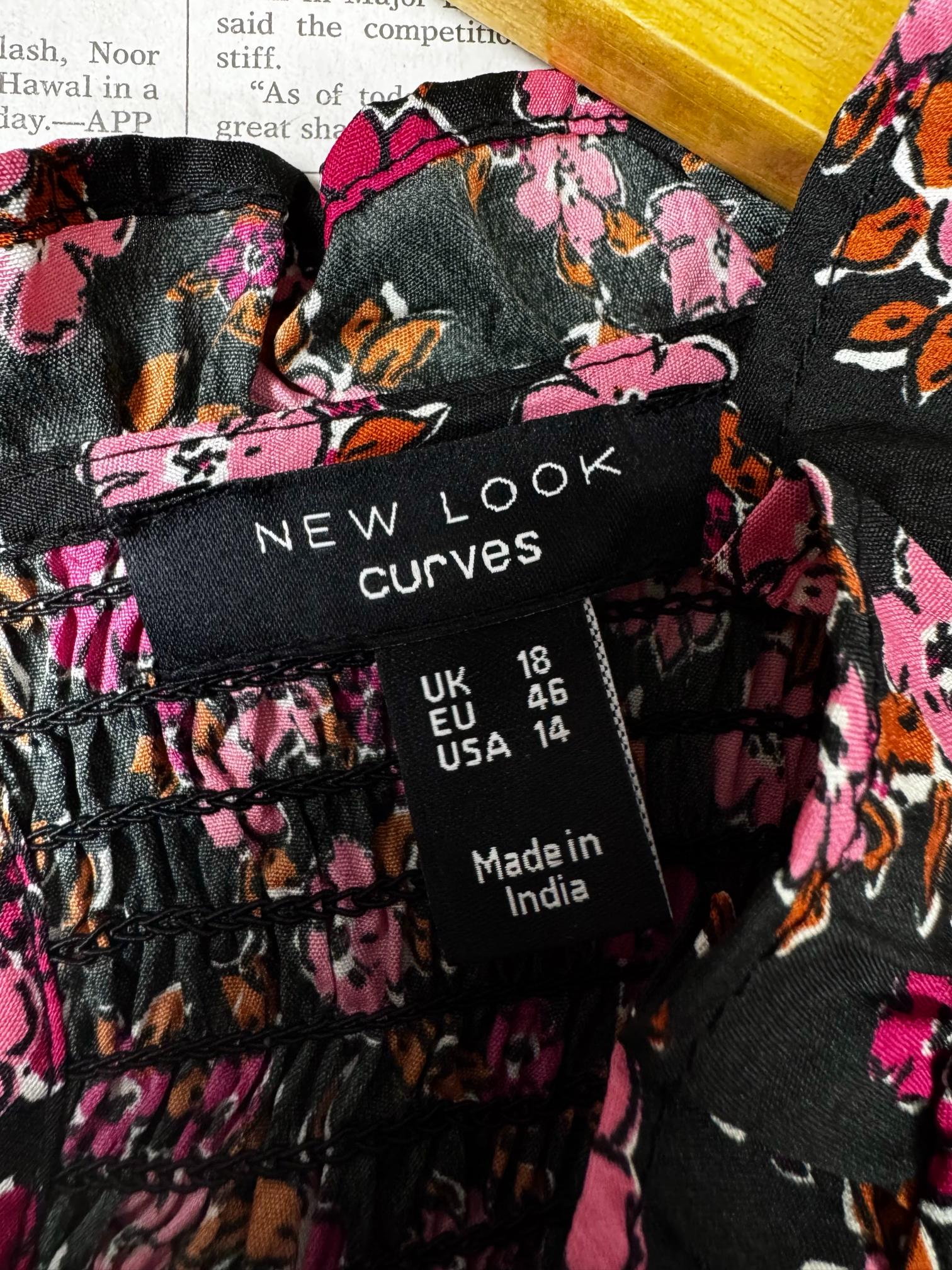 New Look® Large | Bust: 20" | Disty Floral Print | Maxi Dress | B9 - 5092 - Genuine Maal