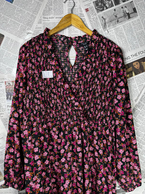 New Look® Large | Bust: 20" | Disty Floral Print | Maxi Dress | B9 - 5092 - Genuine Maal