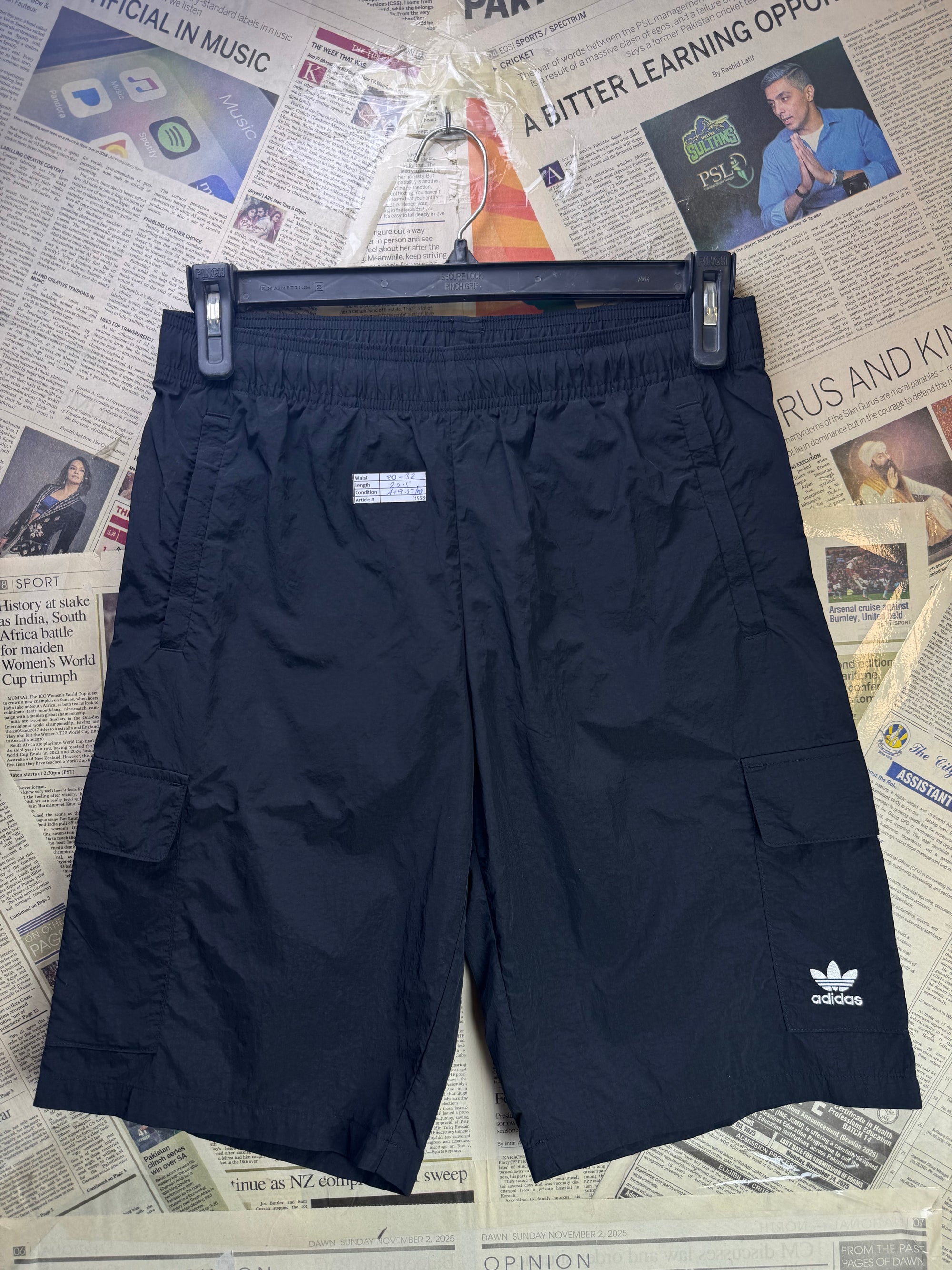 Adid*s® Waist: 30" to 32" | Black | Sports Shorts | Polyamide | 1558 - Genuine Maal