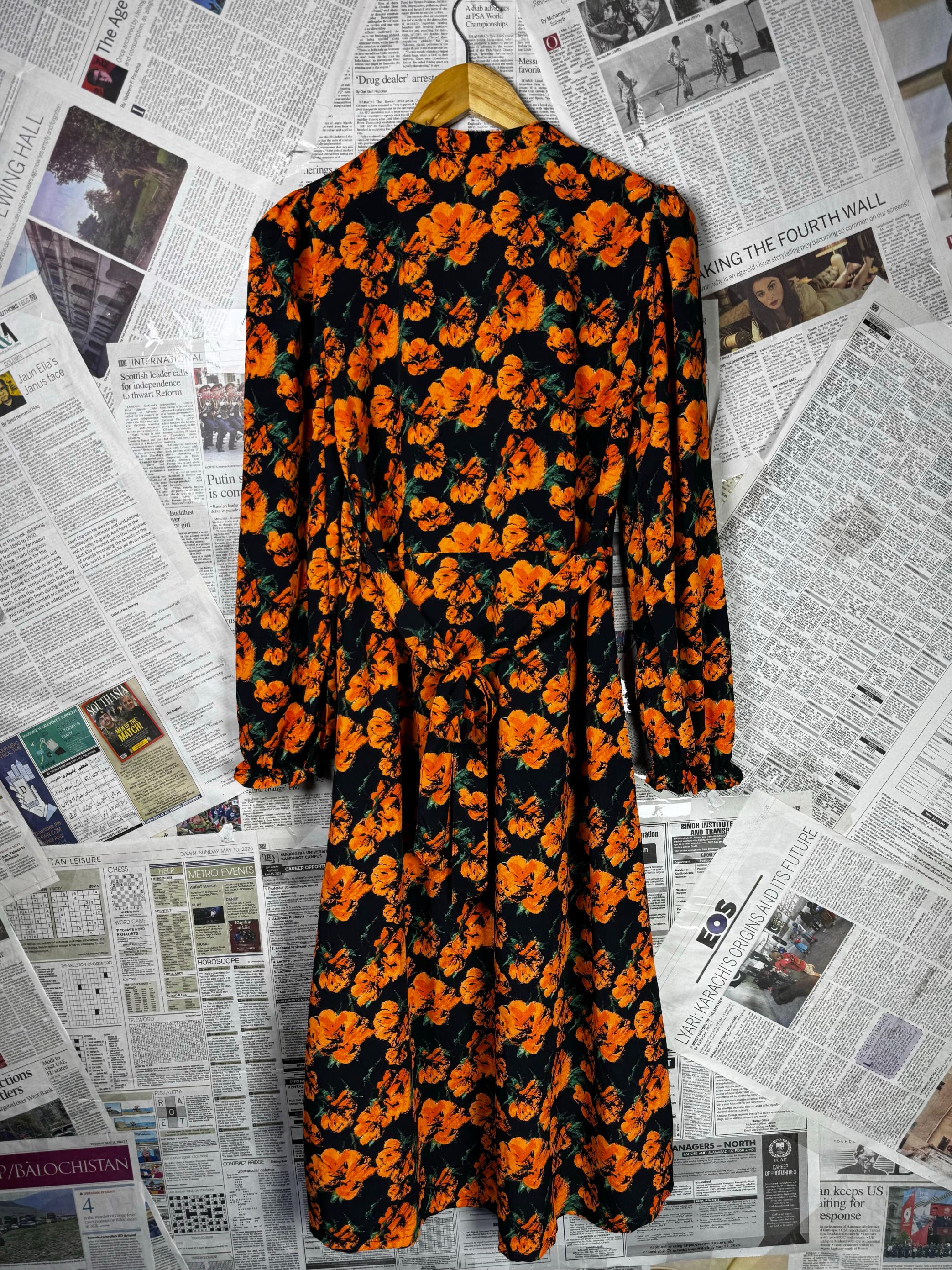 JDY® XS | Bust: 16" | Floral Print | Midi Dress | B9 - 5084 - Genuine Maal