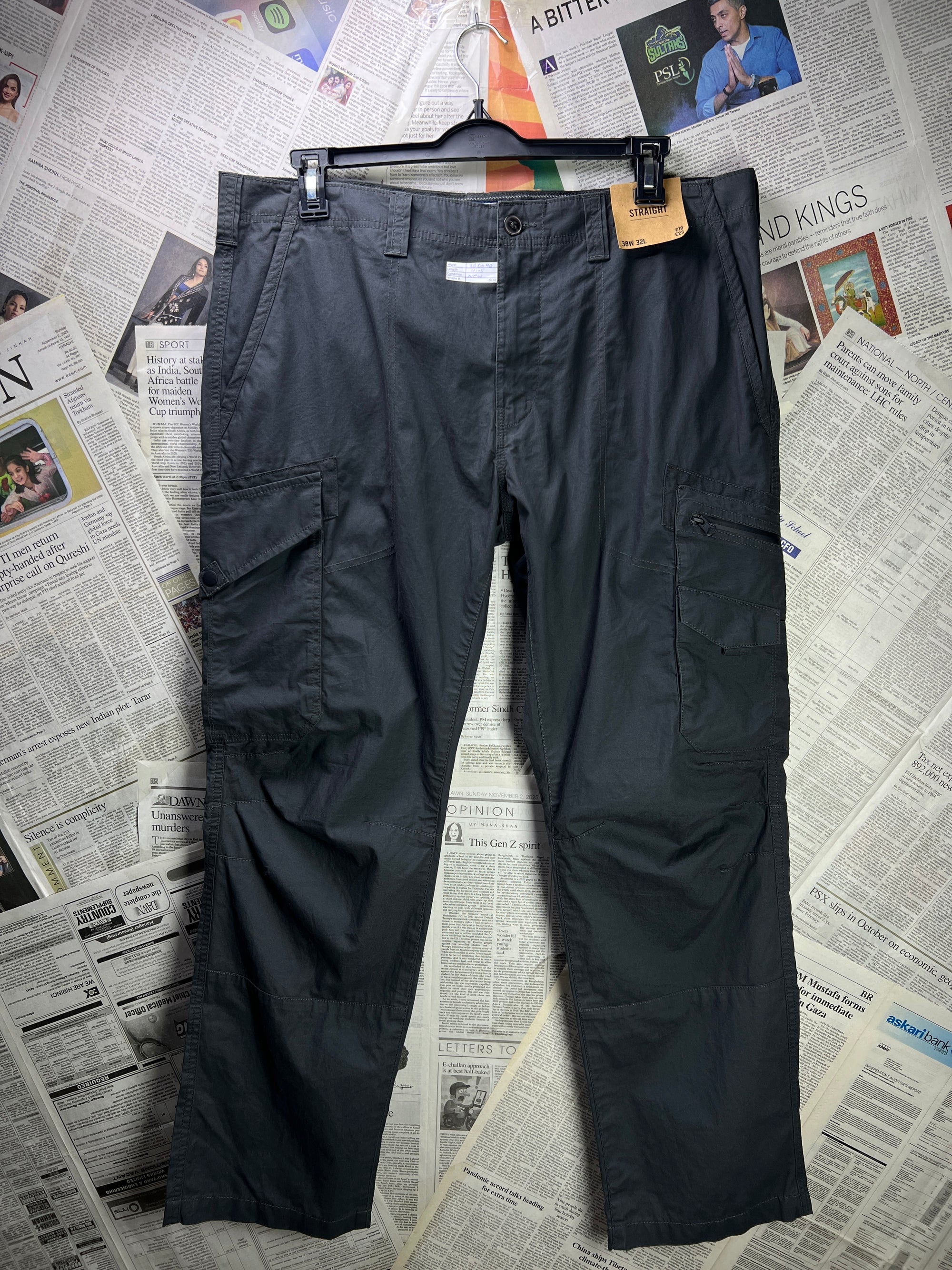F&F® Waist: 38" to 40" | Grey | Cargo Trouser | 2638 - Genuine Maal