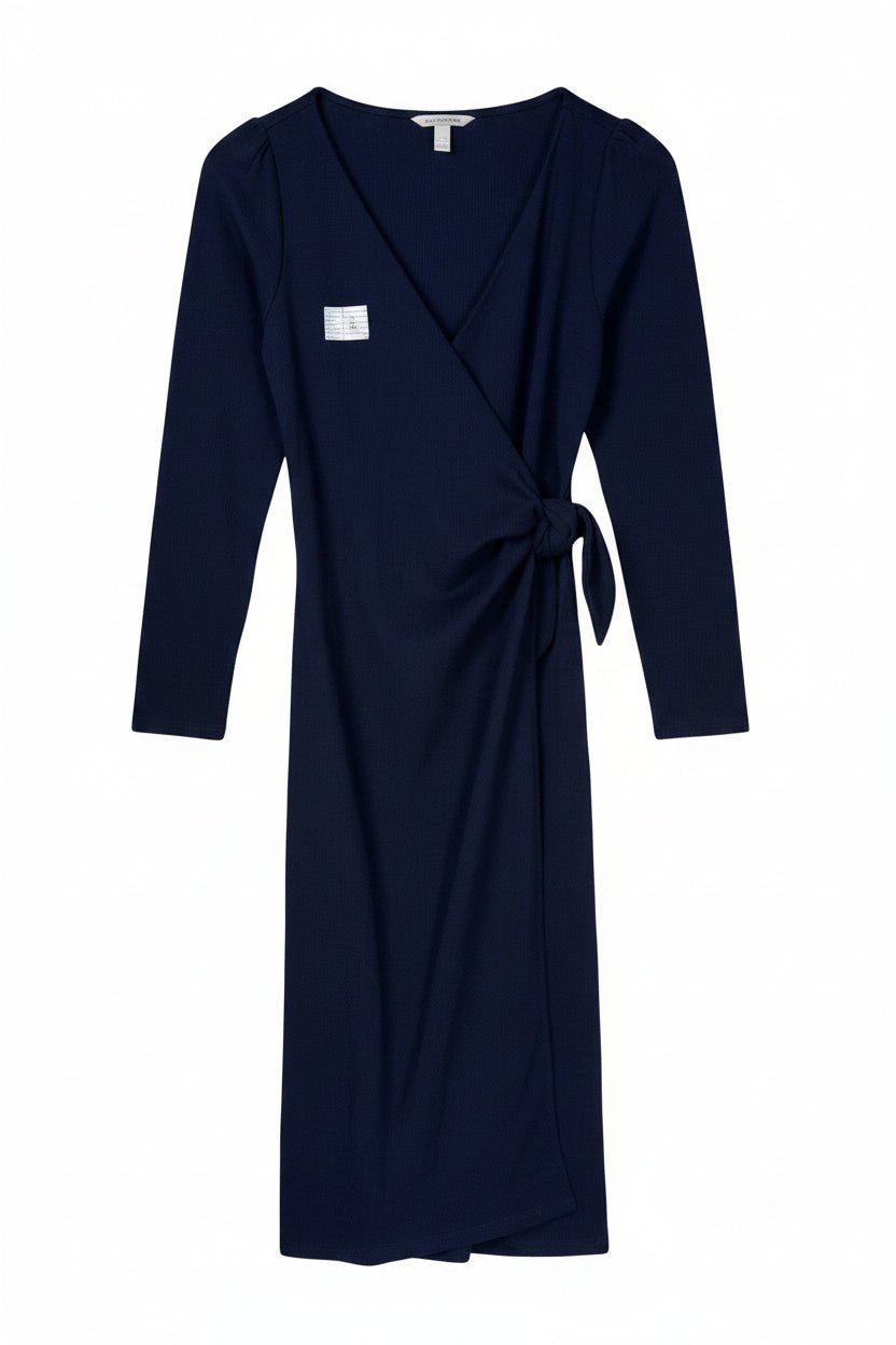 H&M® XS | Bust: 16" | Navy Blue | Midi Dress | B9 - 5064 - Genuine Maal