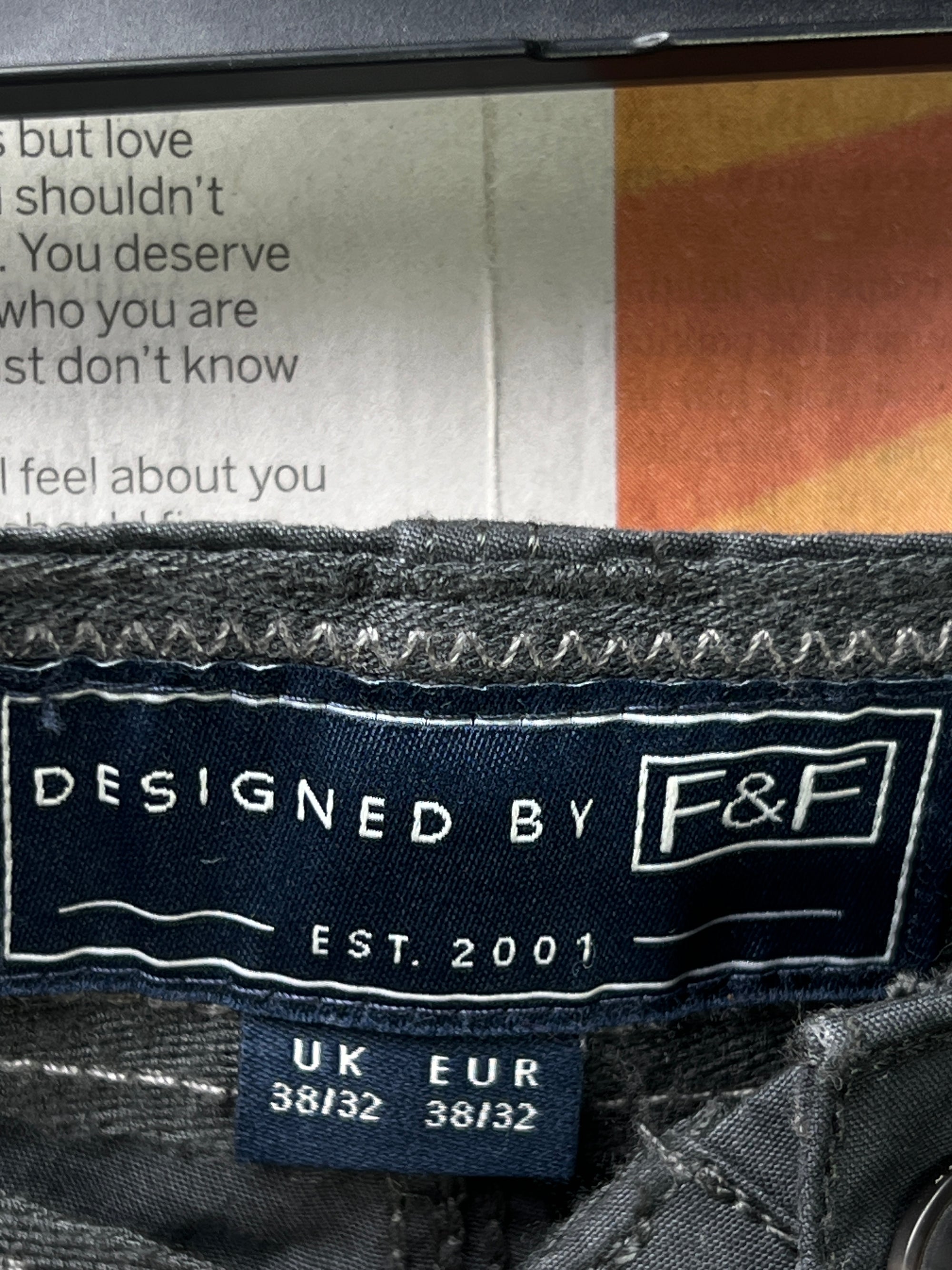 F&F® Waist: 38" to 40" | Grey | Cargo Trouser | 2638 - Genuine Maal