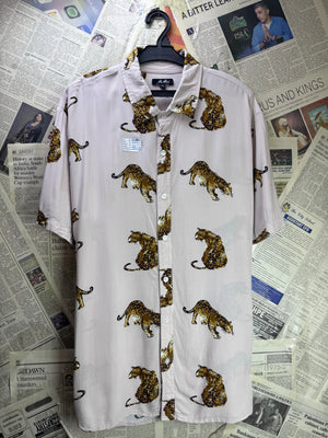 Mr. Owl® Medium | Chest: 22.5" | Brown with Print | Shirt | Rayon | 4265 - Genuine Maal
