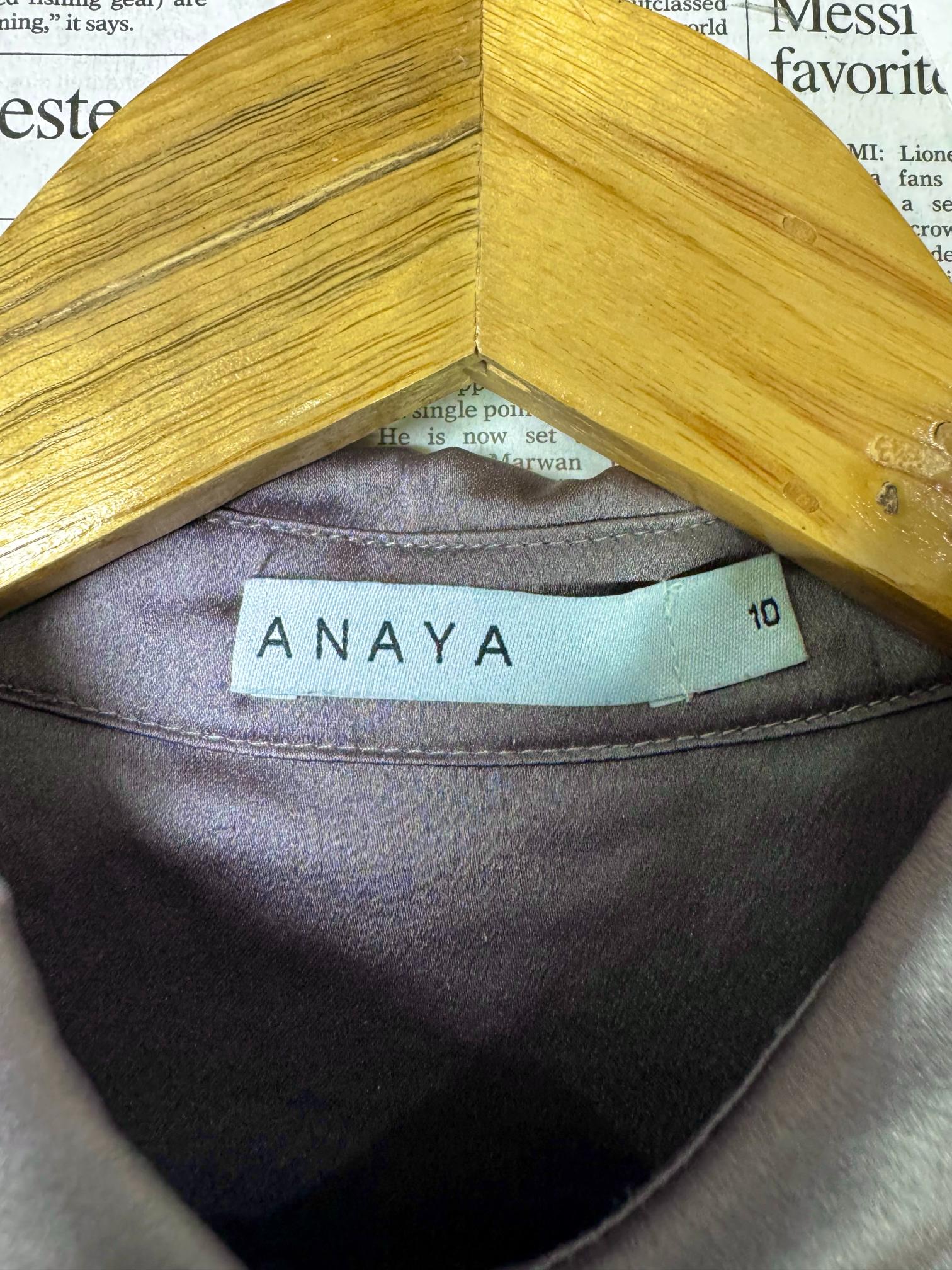 Anaya® Large | Bust: 20" | Satin Purple | Midi Dress | B9 - 5089 - Genuine Maal