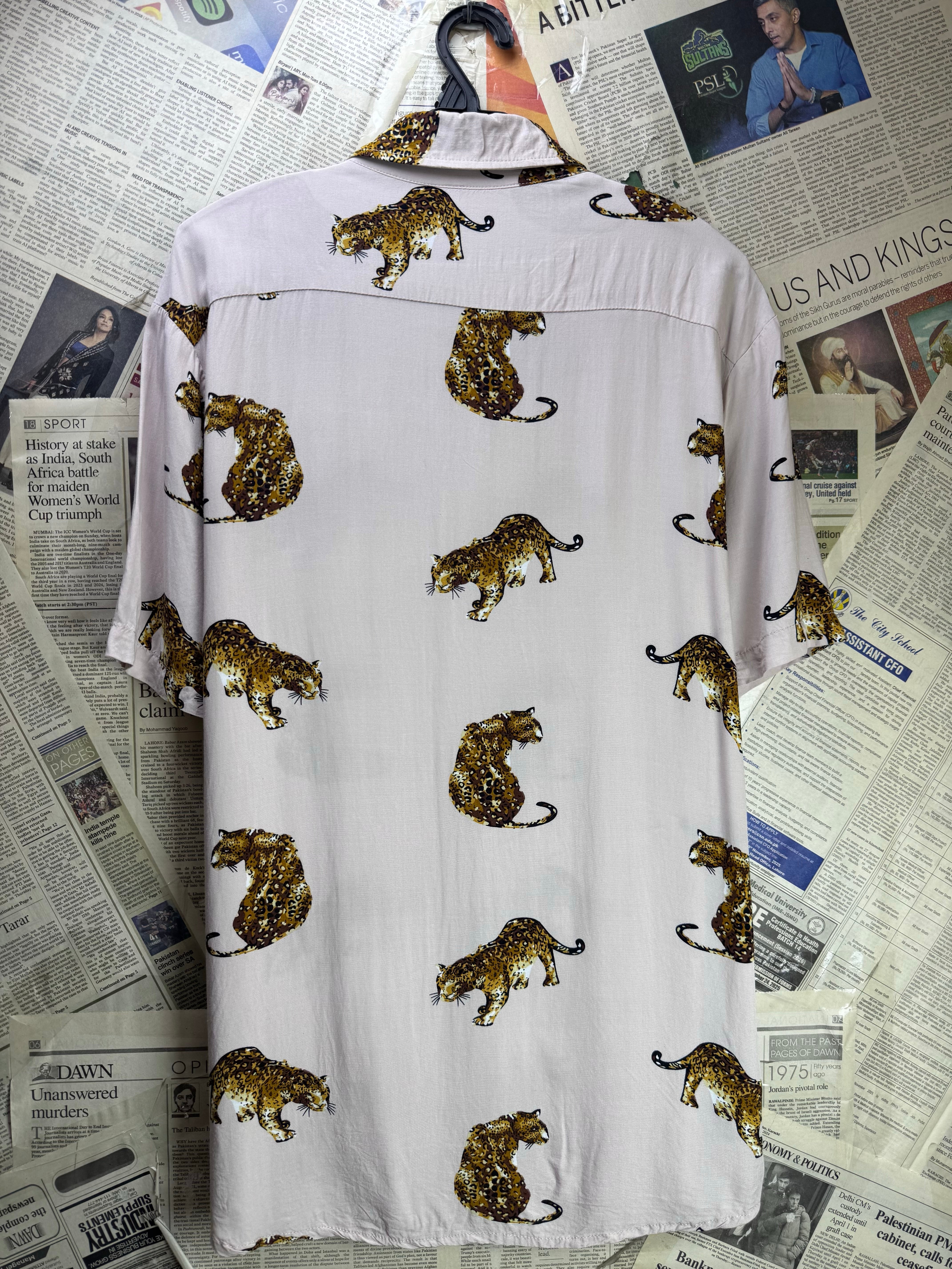 Mr. Owl® Medium | Chest: 22.5" | Brown with Print | Shirt | Rayon | 4265 - Genuine Maal