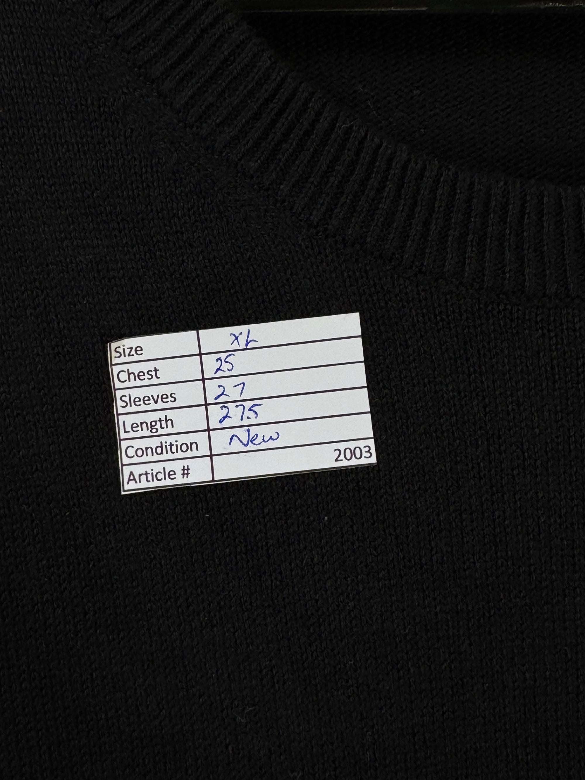 C K® XL | Chest: 25" | Black | Knit Sweater | Cotton - Poly | 2003 - Genuine Maal