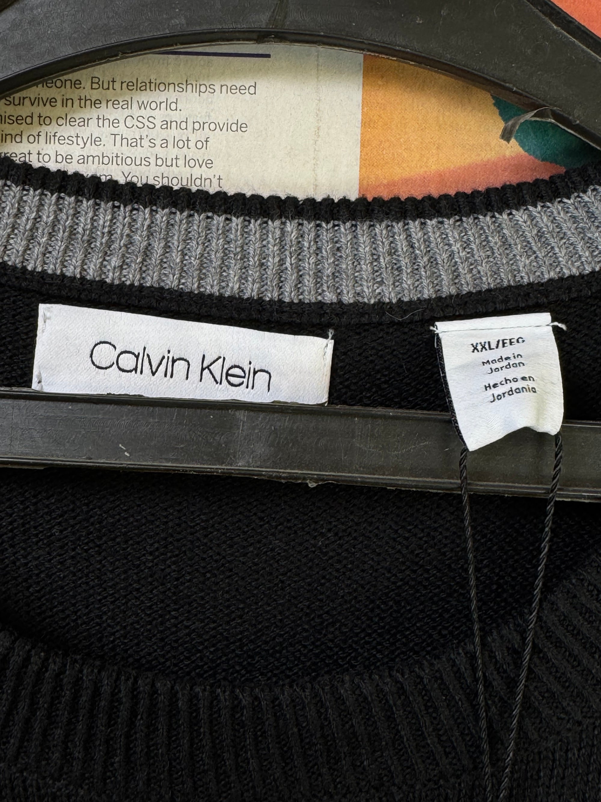 C K® XL | Chest: 25" | Black | Knit Sweater | Cotton - Poly | 2003 - Genuine Maal