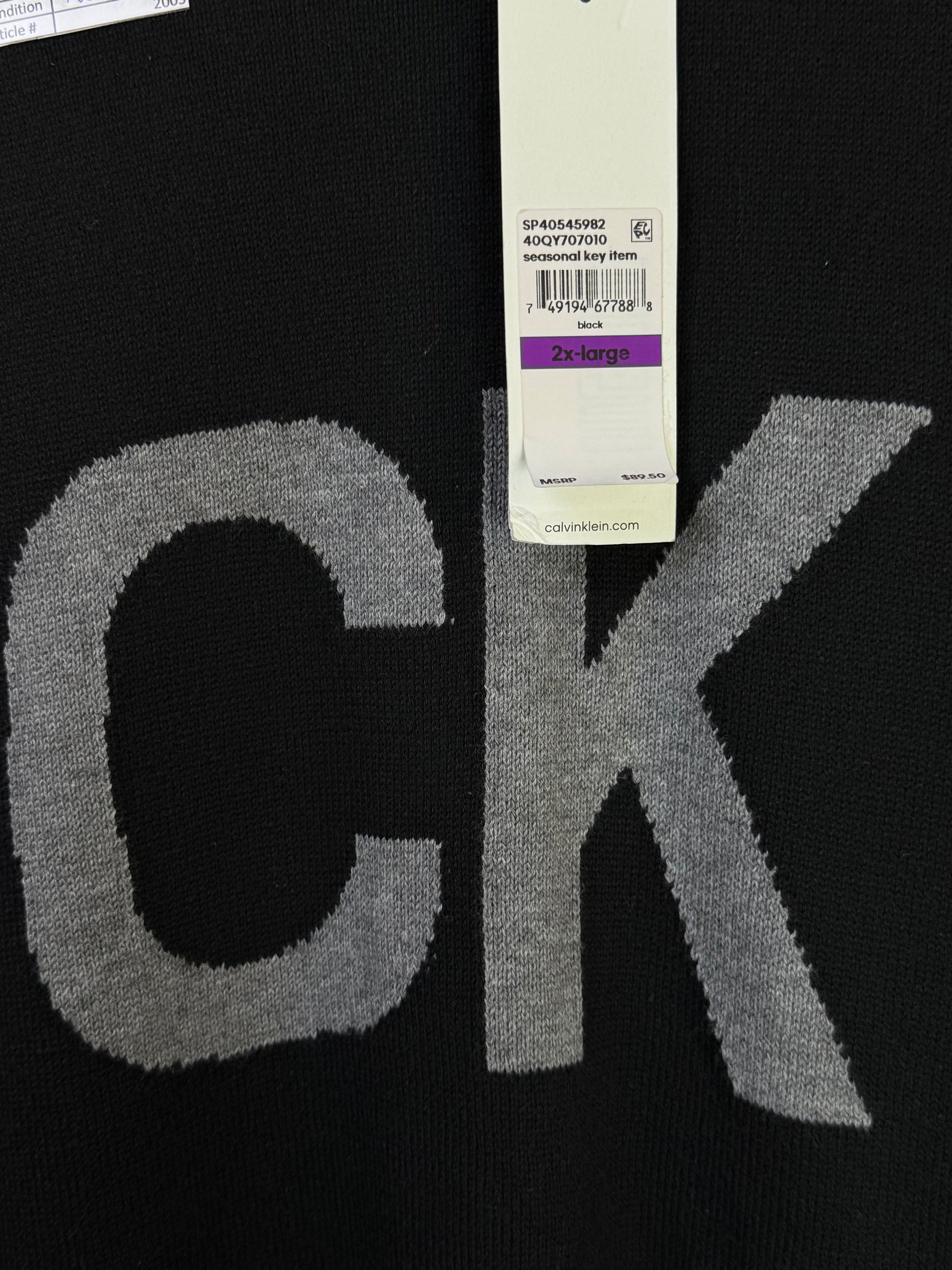 C K® XL | Chest: 25" | Black | Knit Sweater | Cotton - Poly | 2003 - Genuine Maal