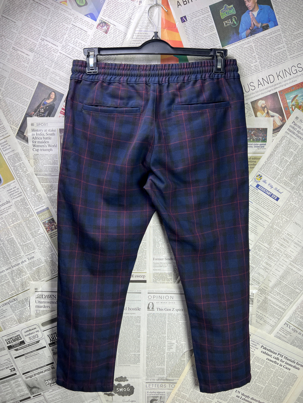 Topman® Waist: 32" | Blue Check | Pajama | 2616 - Genuine Maal