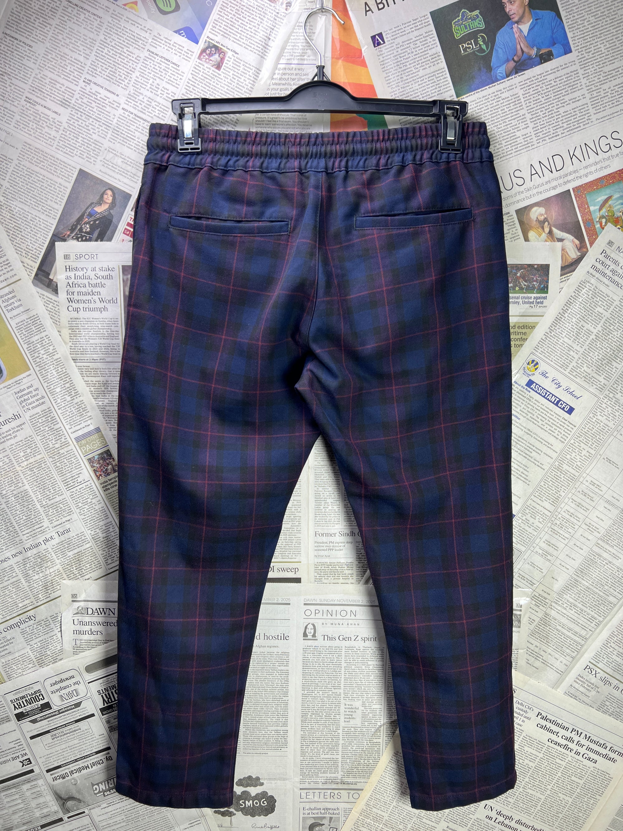 Topman® Waist: 32" | Blue Check | Pajama | 2616 - Genuine Maal