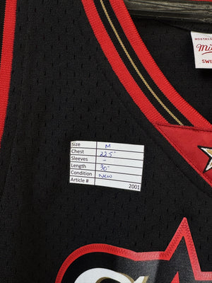 Mitchell & Ness® Medium | Chest: 22.5" | Black & Red | NBA Basketball Allen Iverson Mitchell & Ness 97 98 76ers Sixers Jersey | 2001 - Genuine Maal