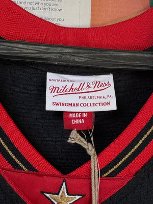Mitchell & Ness® Medium | Chest: 22.5" | Black & Red | NBA Basketball Allen Iverson Mitchell & Ness 97 98 76ers Sixers Jersey | 2001 - Genuine Maal