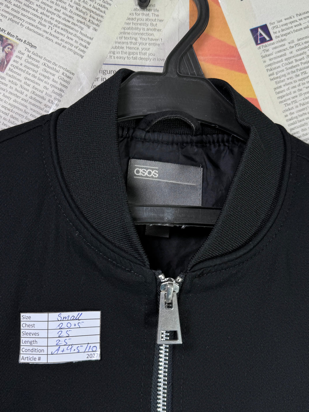 Asos® Small | Chest: 20.5" | Black | Bomber Jacket | Cotton | 2027 - Genuine Maal