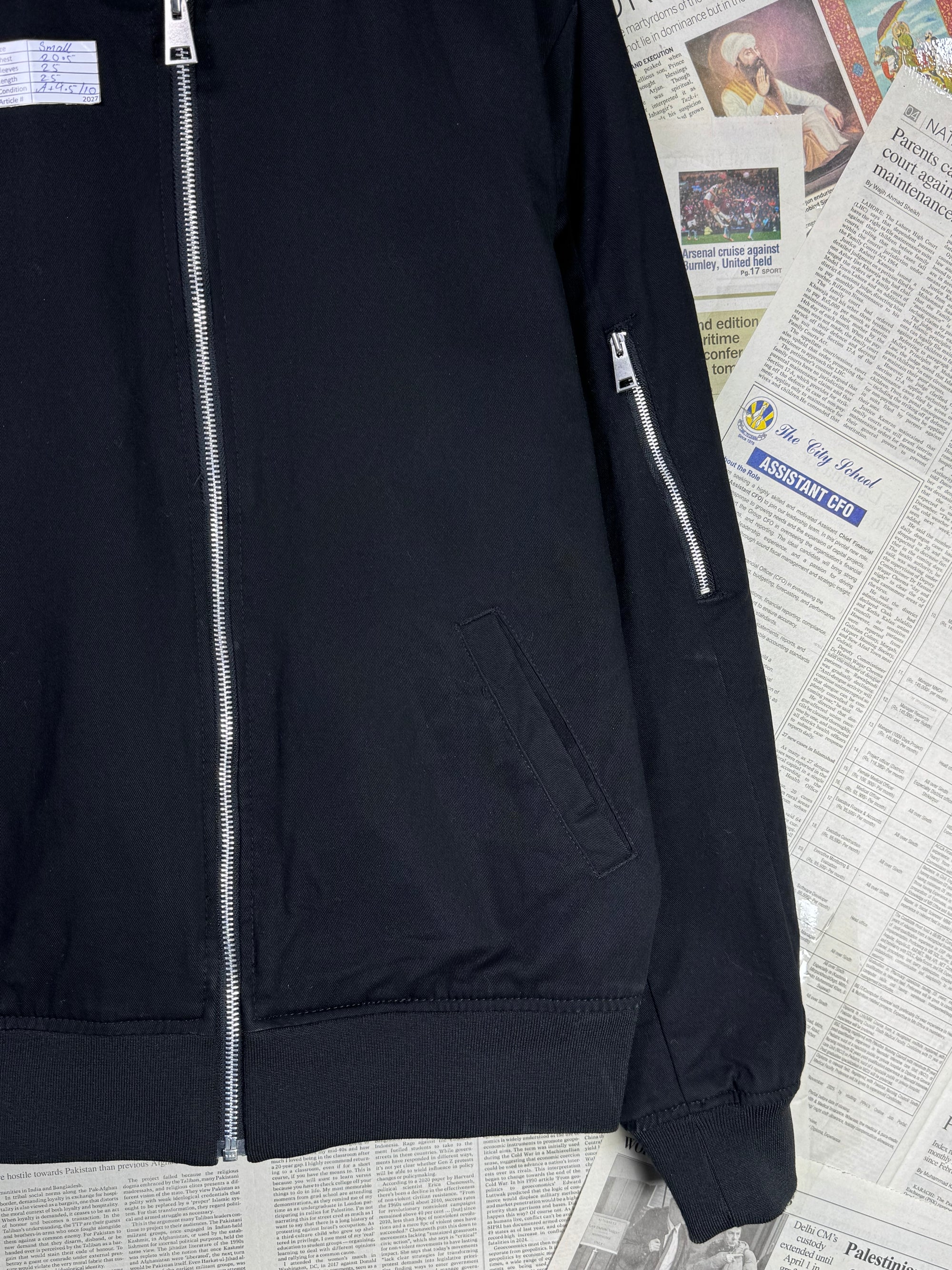 Asos® Small | Chest: 20.5" | Black | Bomber Jacket | Cotton | 2027 - Genuine Maal