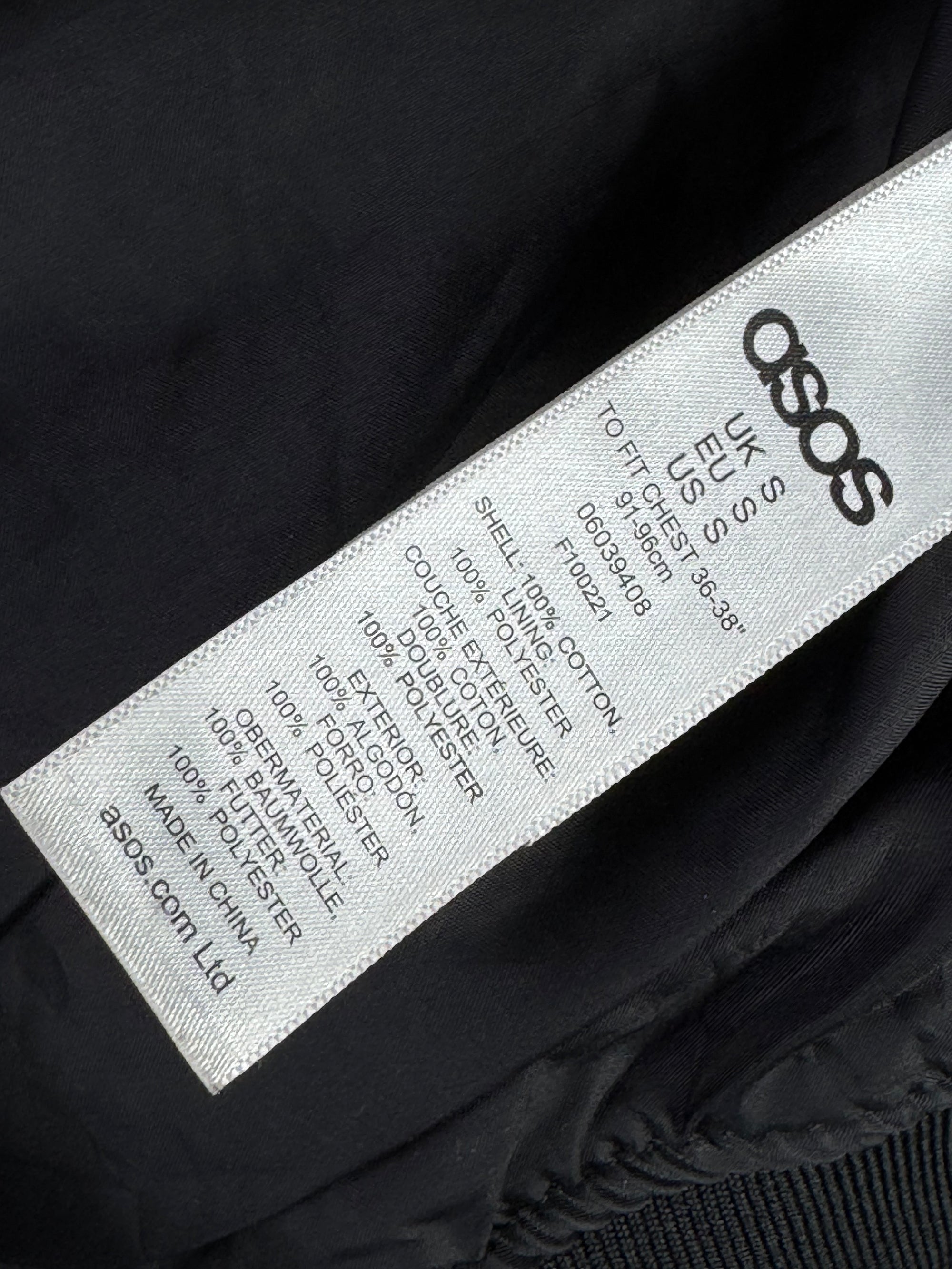 Asos® Small | Chest: 20.5" | Black | Bomber Jacket | Cotton | 2027 - Genuine Maal