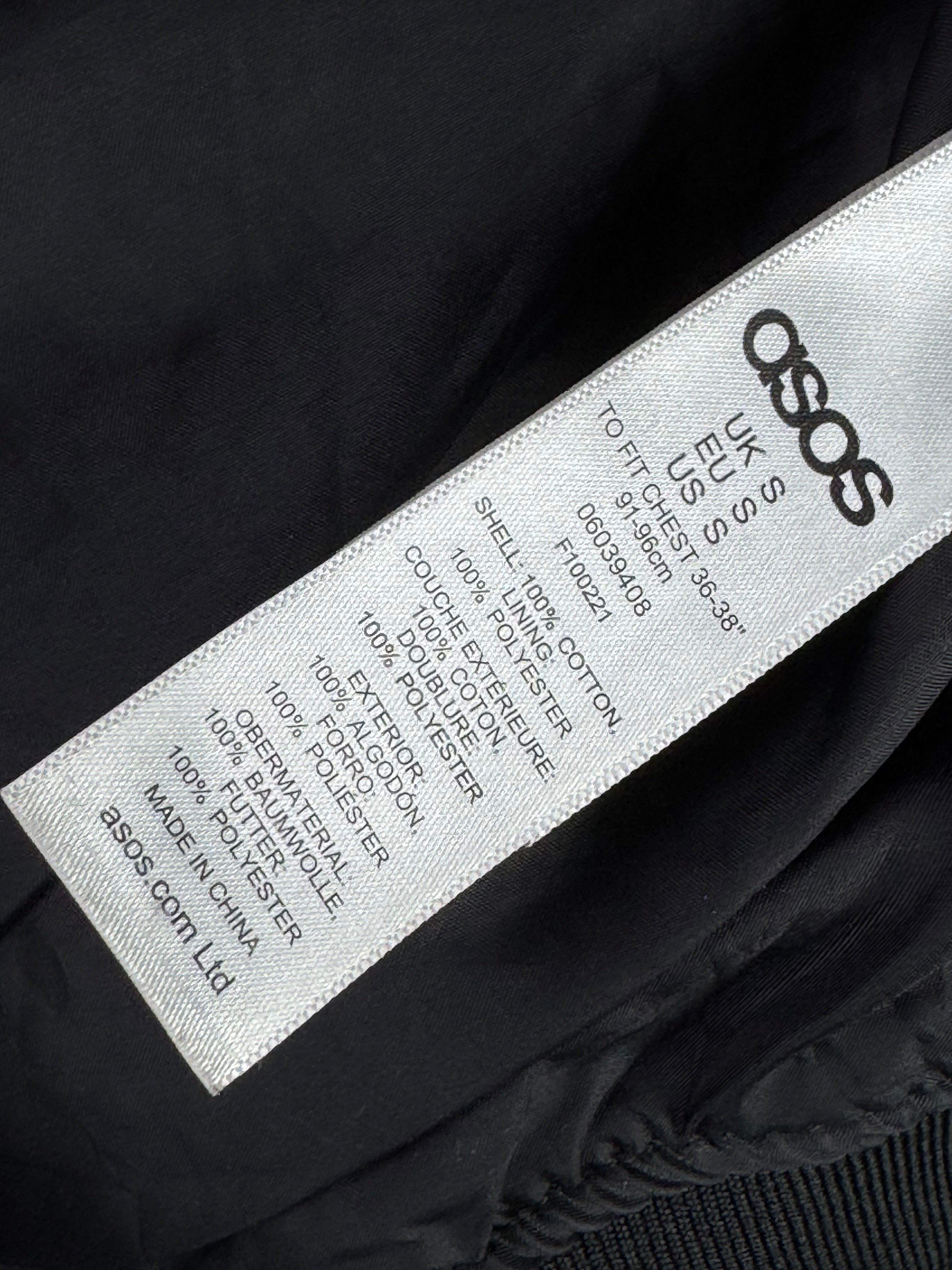 Asos® Small | Chest: 20.5" | Black | Bomber Jacket | Cotton | 2027 - Genuine Maal