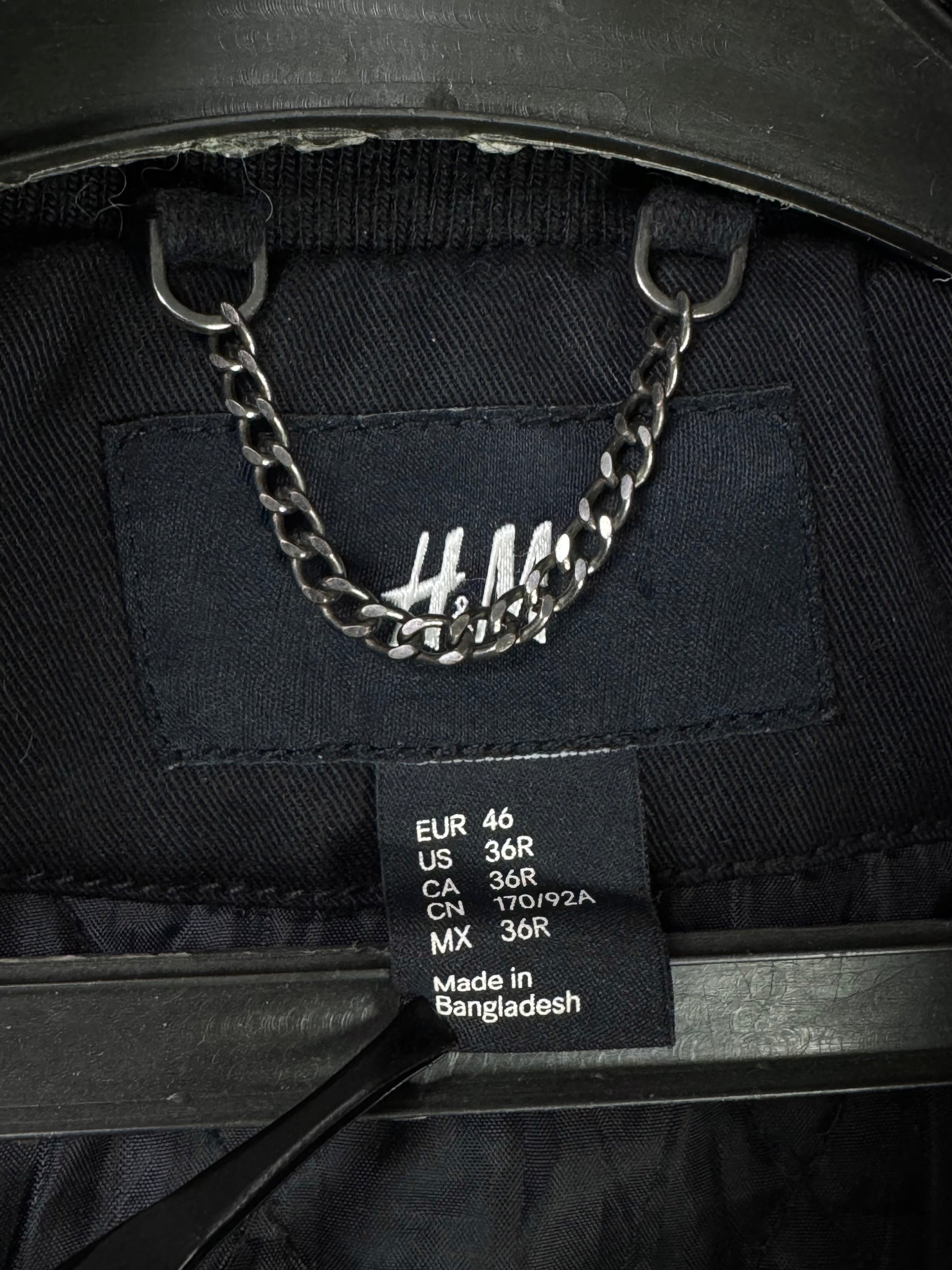 H&M® Medium | Chest: 22" | Black | Heavy Bomber Jacket | Inner: Quilted Padding | 2011 - Genuine Maal