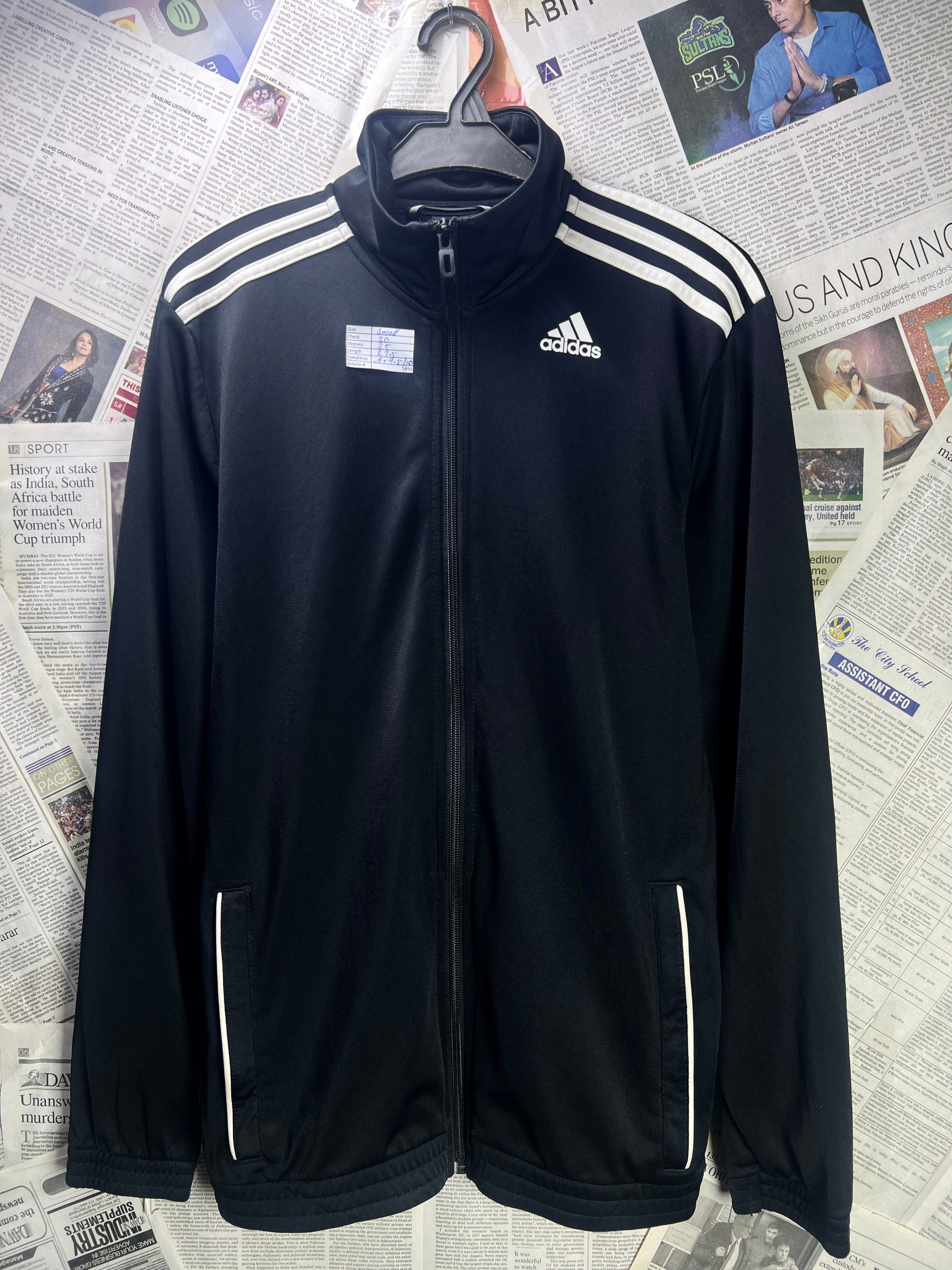 Adid*s® Small | Chest: 20" | Black | Jacket | 1890 - Genuine Maal