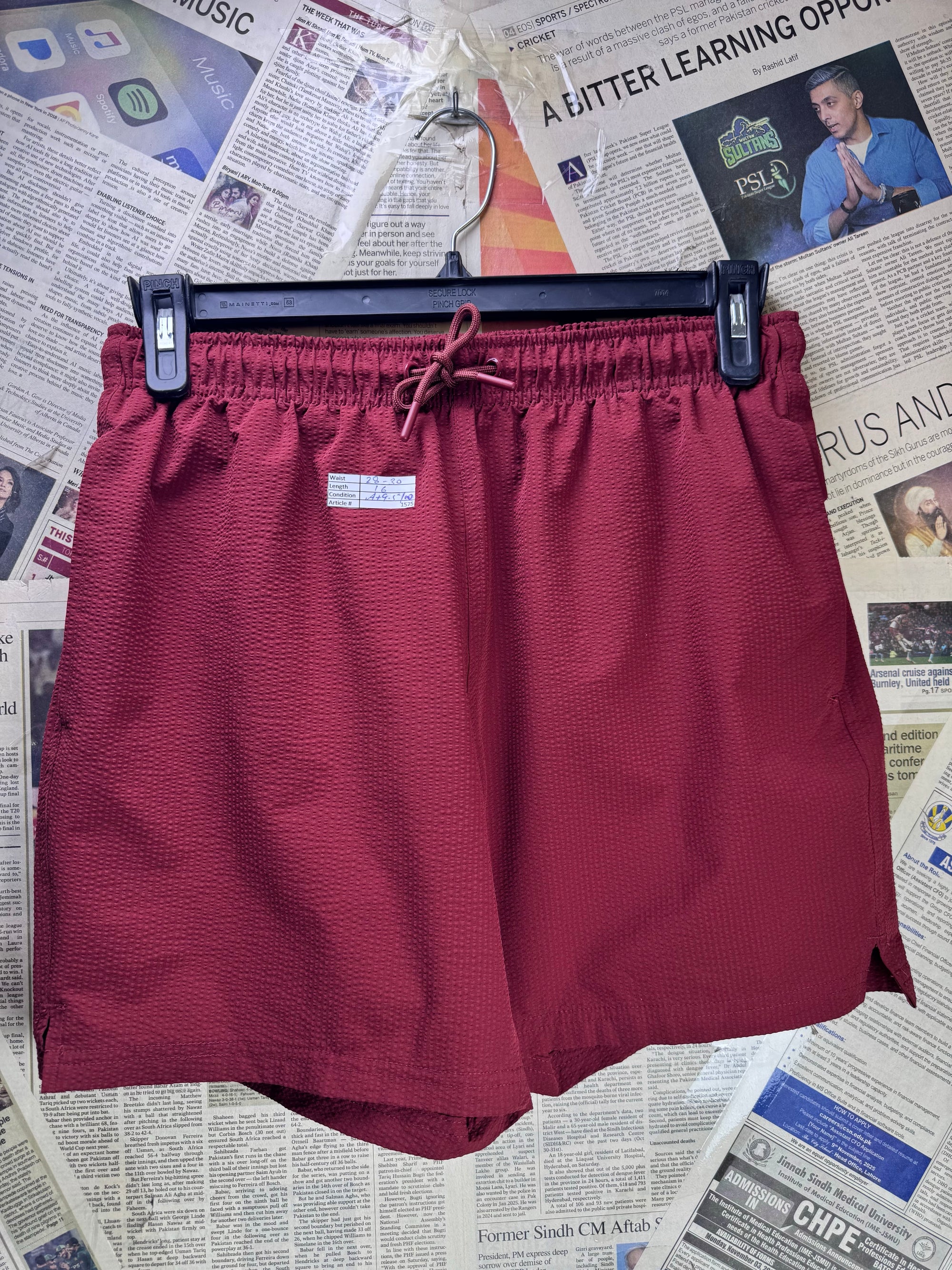 Primark® Waist: 28" to 30" | Maroon | Swim Shorts | Poly | 1575 - Genuine Maal