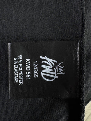 KWD® Medium | Chest: 21.5" | Black with Floral on Sleeves | Jacket | Inner: Stretched | 2004 - Genuine Maal