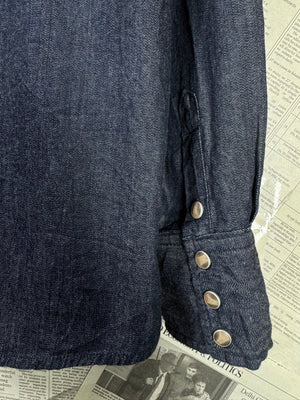 Carhartt® Small | Chest: 21" | Blue | VTG Denim Flame Resistant Shirt | Cotton | 2000 - Genuine Maal