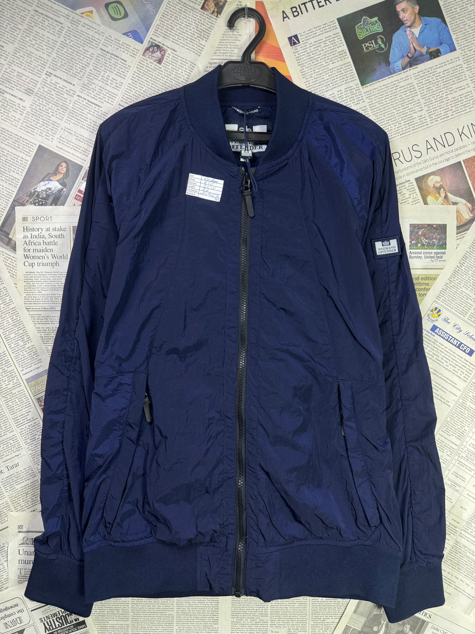 Weekend Offender® Medium | Chest: 21.5" | Navy Blue | Bomber Jacket | 2201 - Genuine Maal