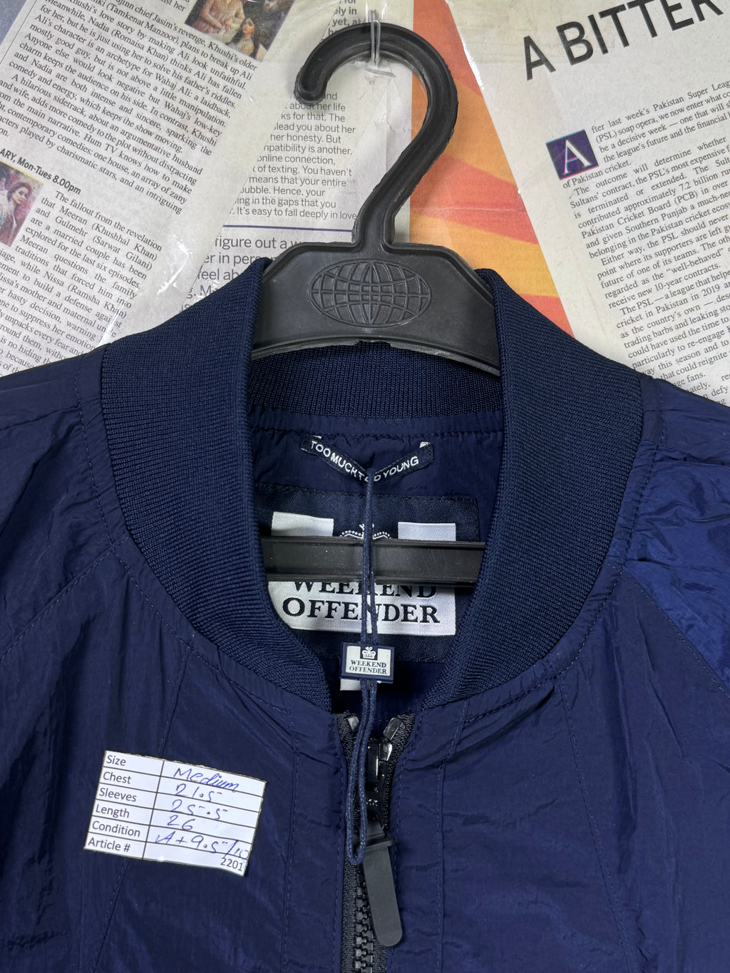 Weekend Offender® Medium | Chest: 21.5" | Navy Blue | Bomber Jacket | 2201 - Genuine Maal
