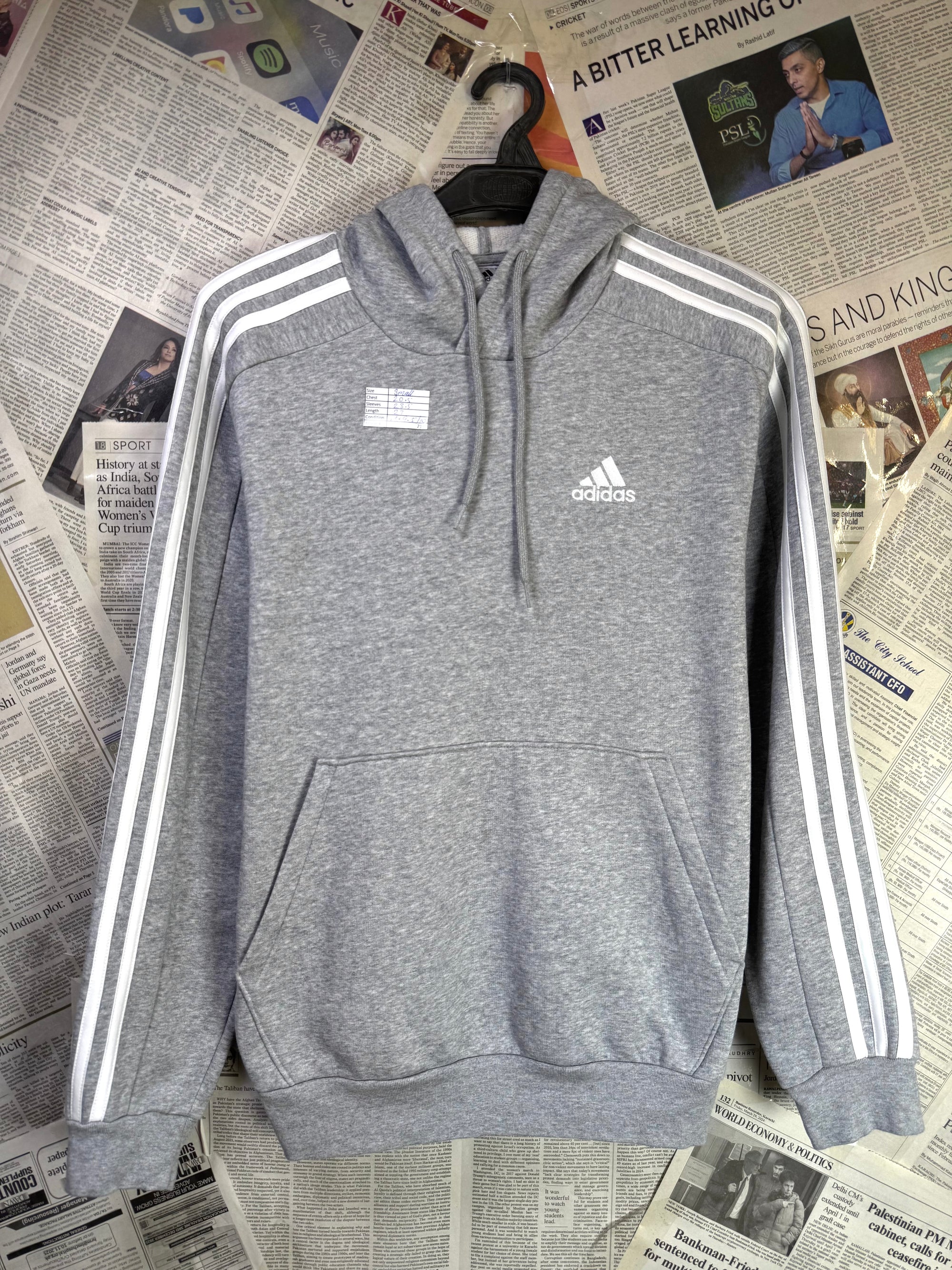 Adid*s® Small | Chest: 20.5" | Grey | Hoodie | Cotton - Poly | 2183 - Genuine Maal