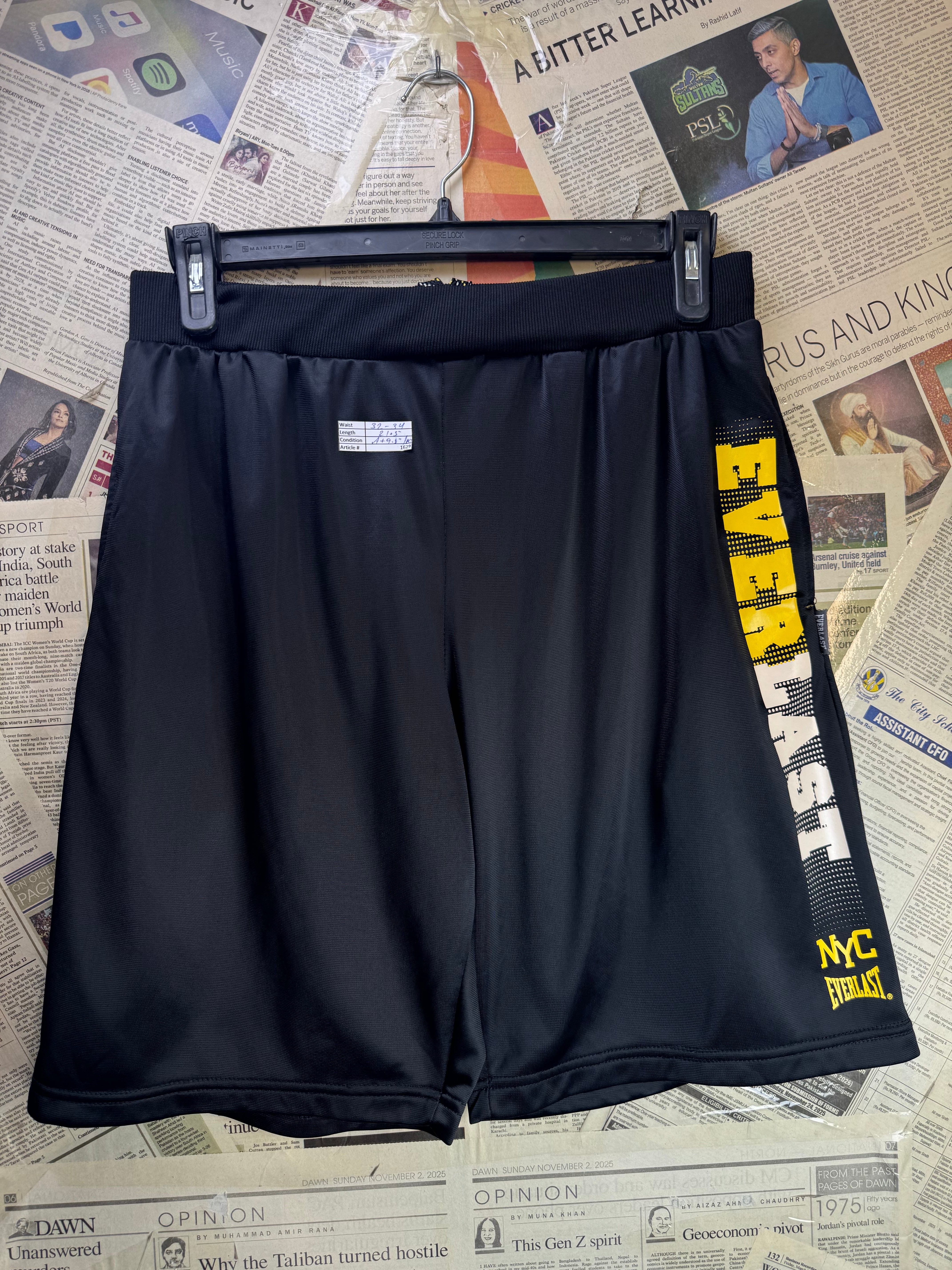 Everlast® Waist: 32" to 34" | Black | Gym Shorts | Poly | 1629 - Genuine Maal