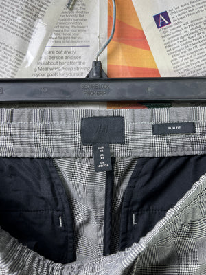 H&M® Waist: 26" to 28" | Houndstooth Pattern | Tapered Drawstring Trouser | 2630 - Genuine Maal