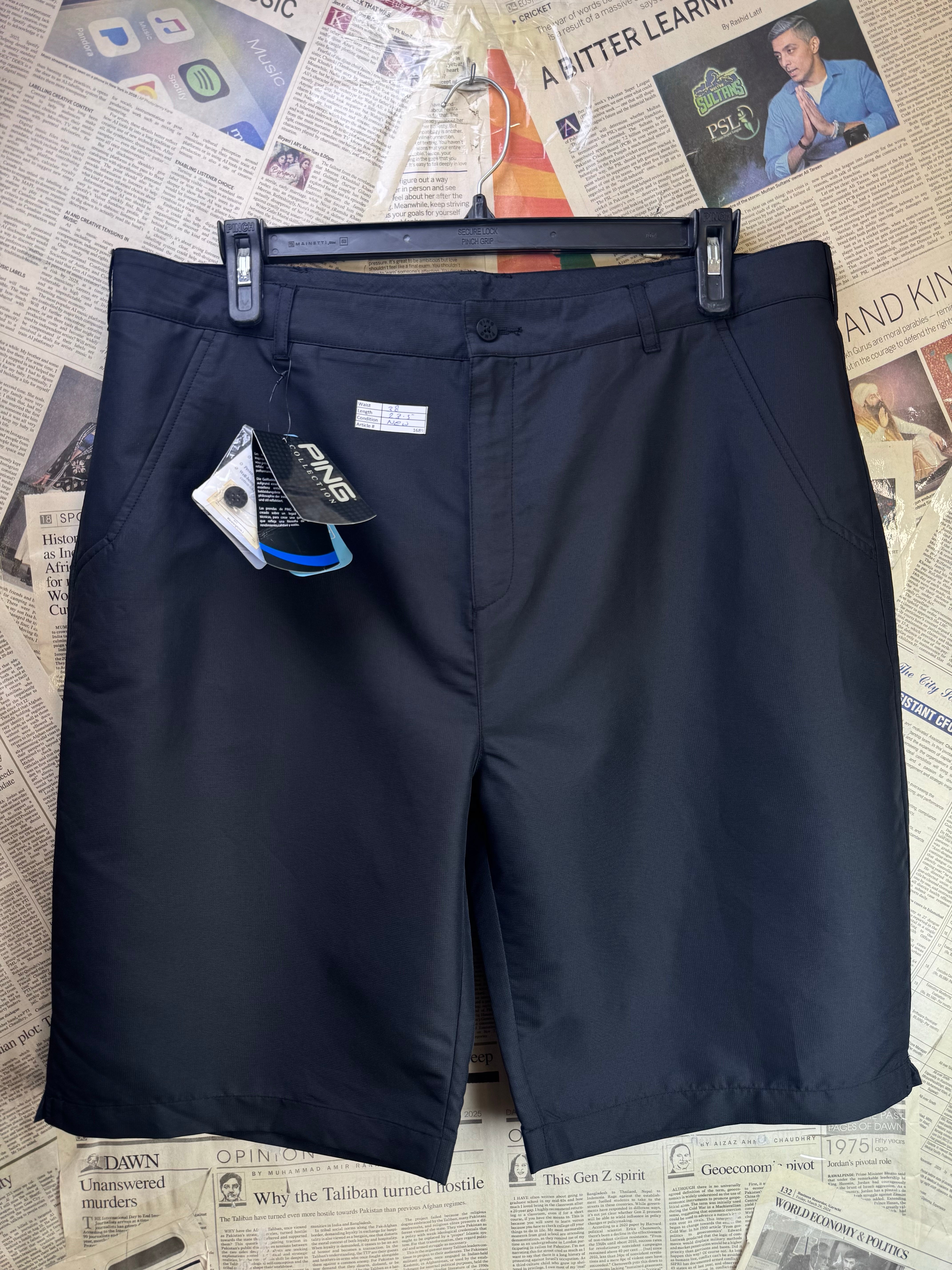 PNG® Waist: 38" | Black | Golf Shorts | Poly | 1689 - Genuine Maal