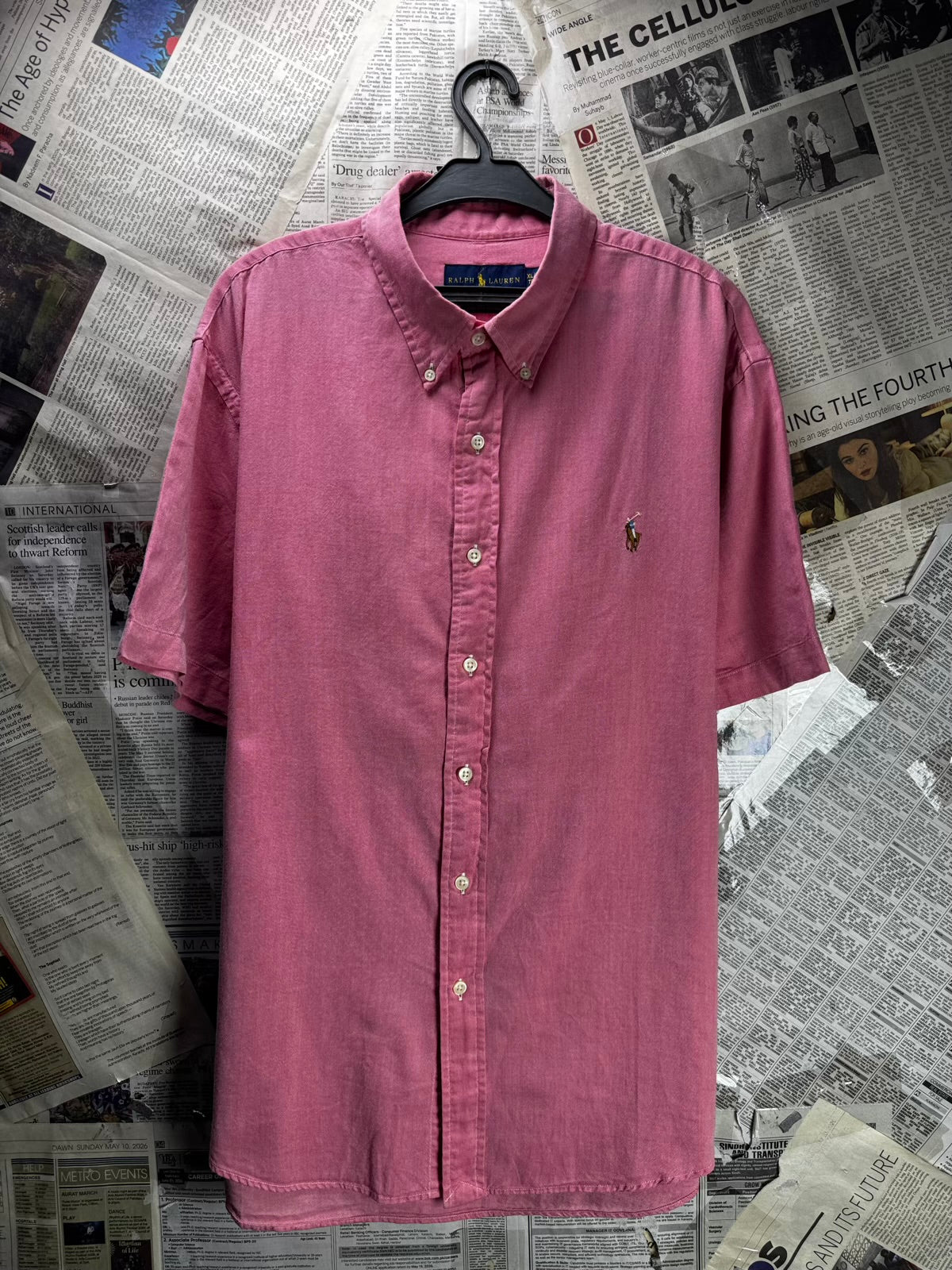 Ralph Lauren® XL | Chest: 25.5" | Pink | Chambray Oxford Shirt | M44 - 8202 (Preloved)