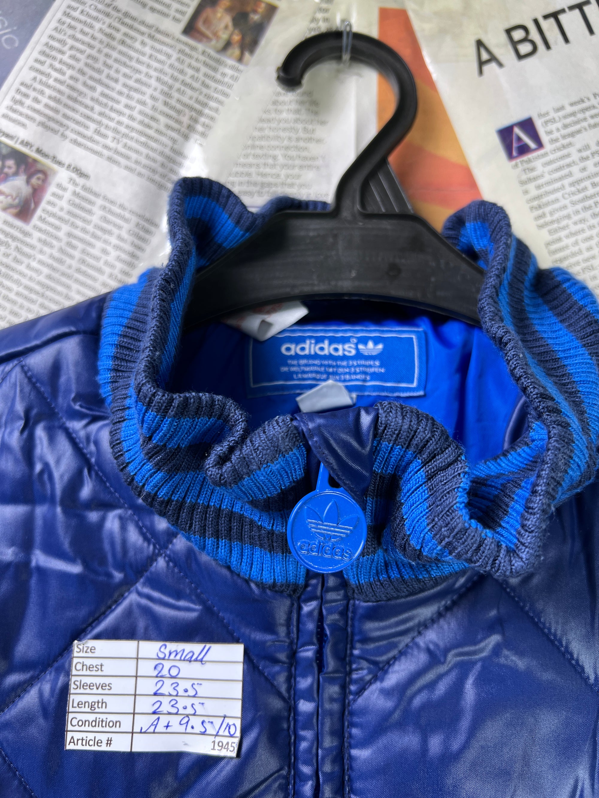 Kids - Adid*s® Small | Chest: 20" | Blue | Puffer Jacket | 1945 - Genuine Maal