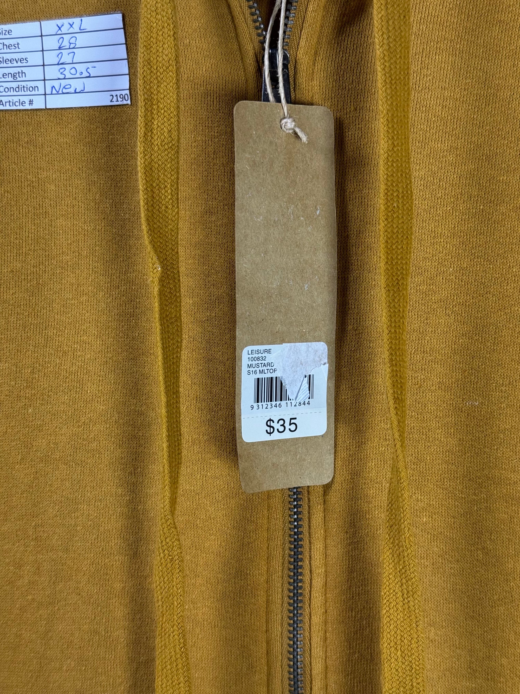 Clothing & Footwear® XXL | Chest: 28" | Mustard | Jacket with Hoodie | Cotton | 2190 - Genuine Maal