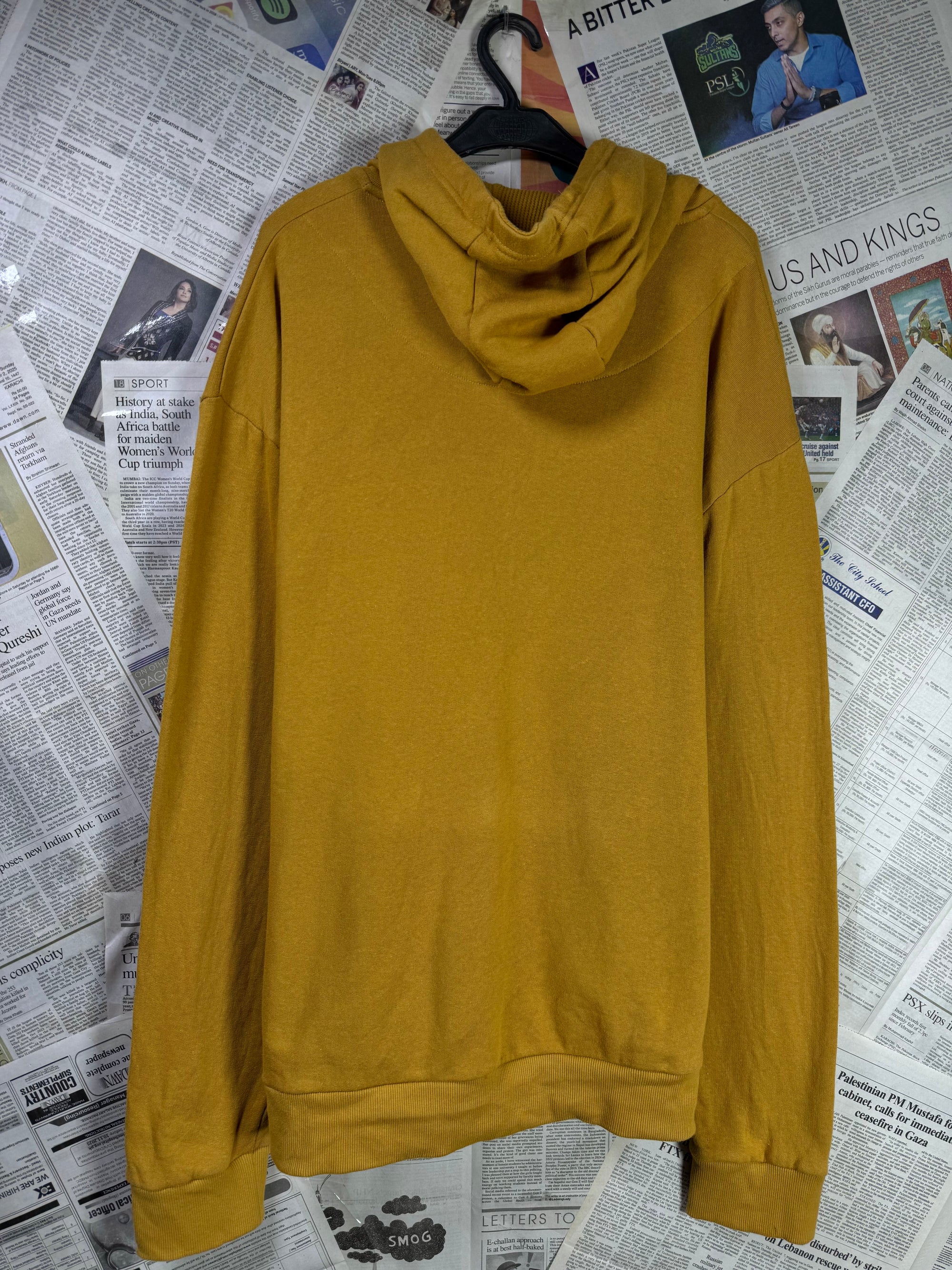 Clothing & Footwear® XXL | Chest: 28" | Mustard | Jacket with Hoodie | Cotton | 2190 - Genuine Maal