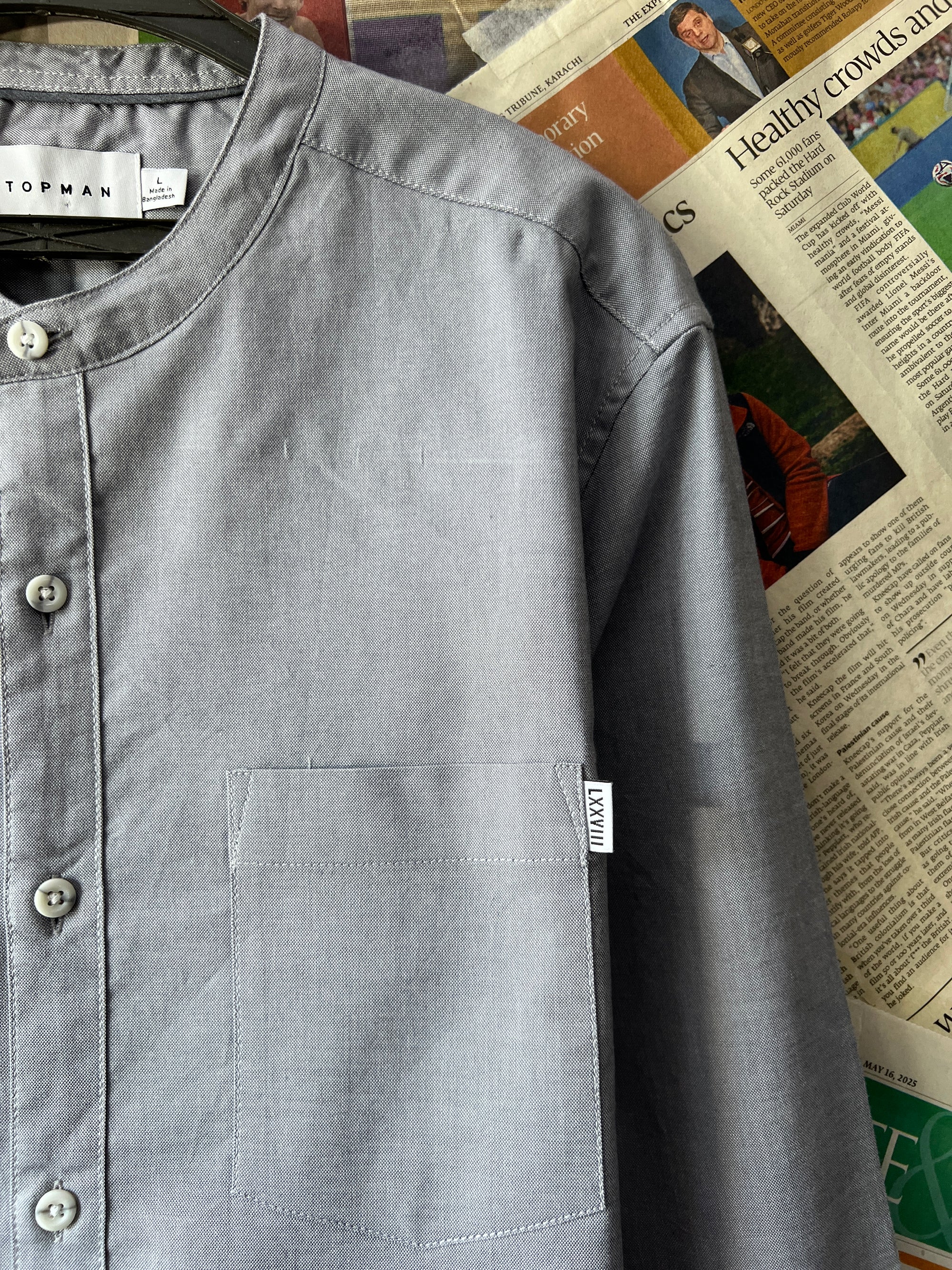 Topman® Small | Chest: 20.5" | Grey | Shirt - Genuine Maal