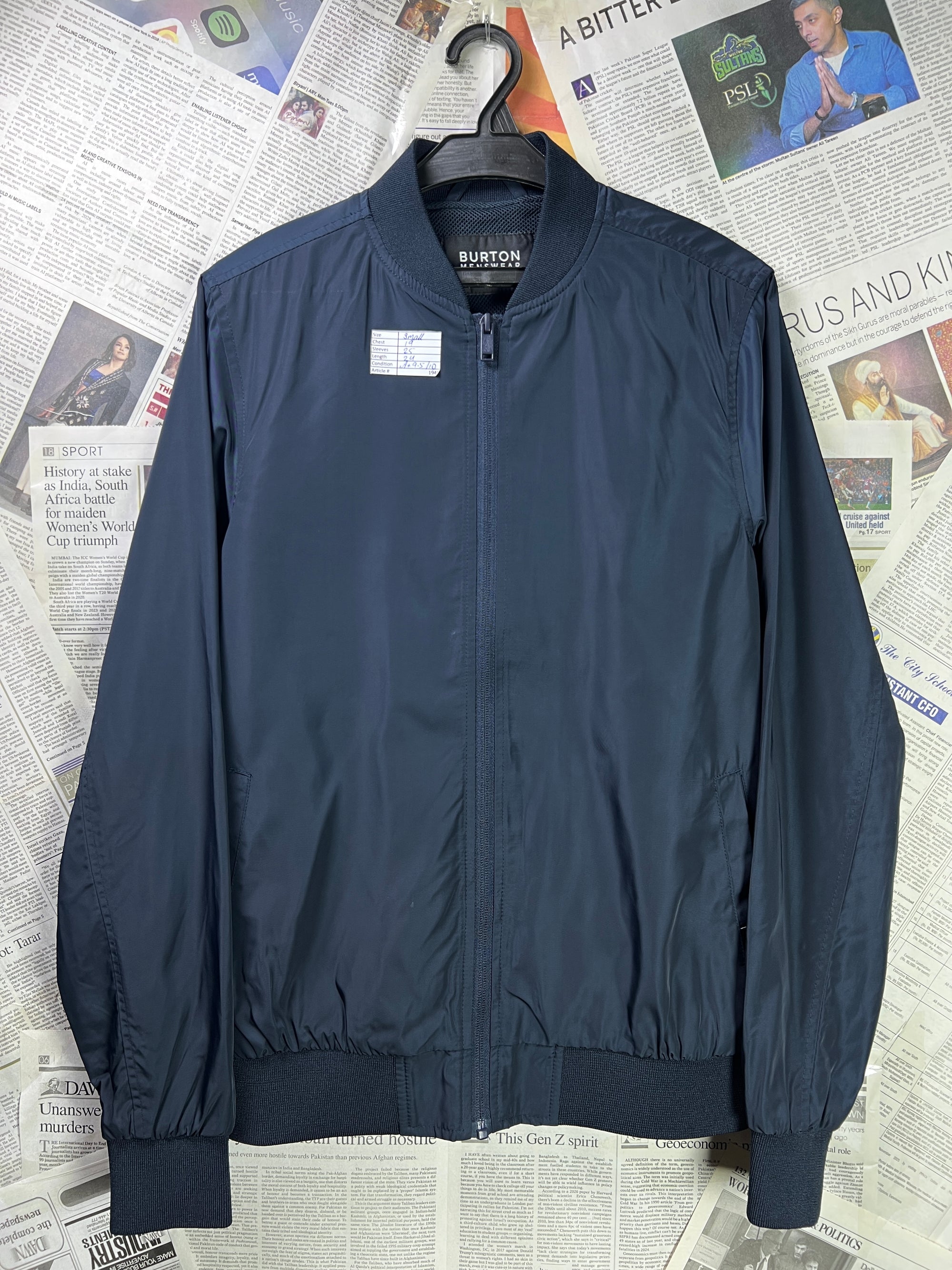 Burton® Small | Chest: 19" | Blue | Bomber Jacket | Mesh Lining | 1940 - Genuine Maal
