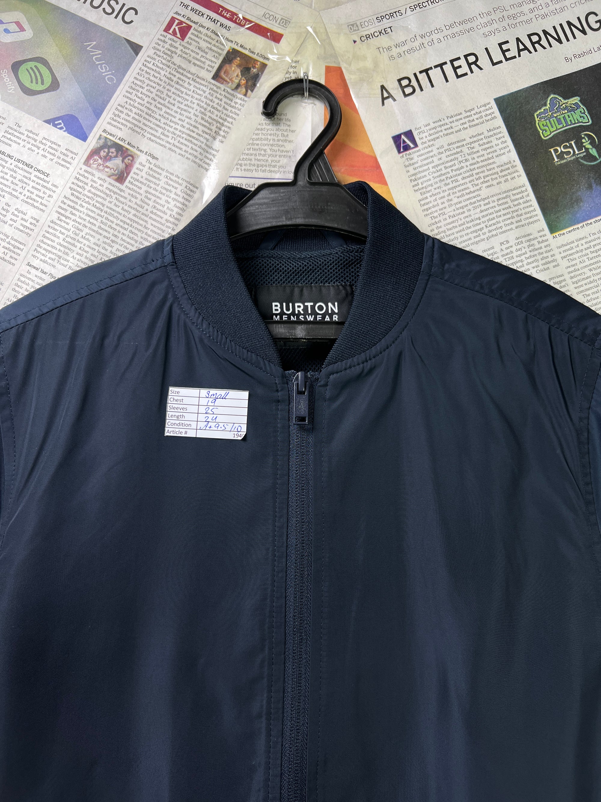 Burton® Small | Chest: 19" | Blue | Bomber Jacket | Mesh Lining | 1940 - Genuine Maal