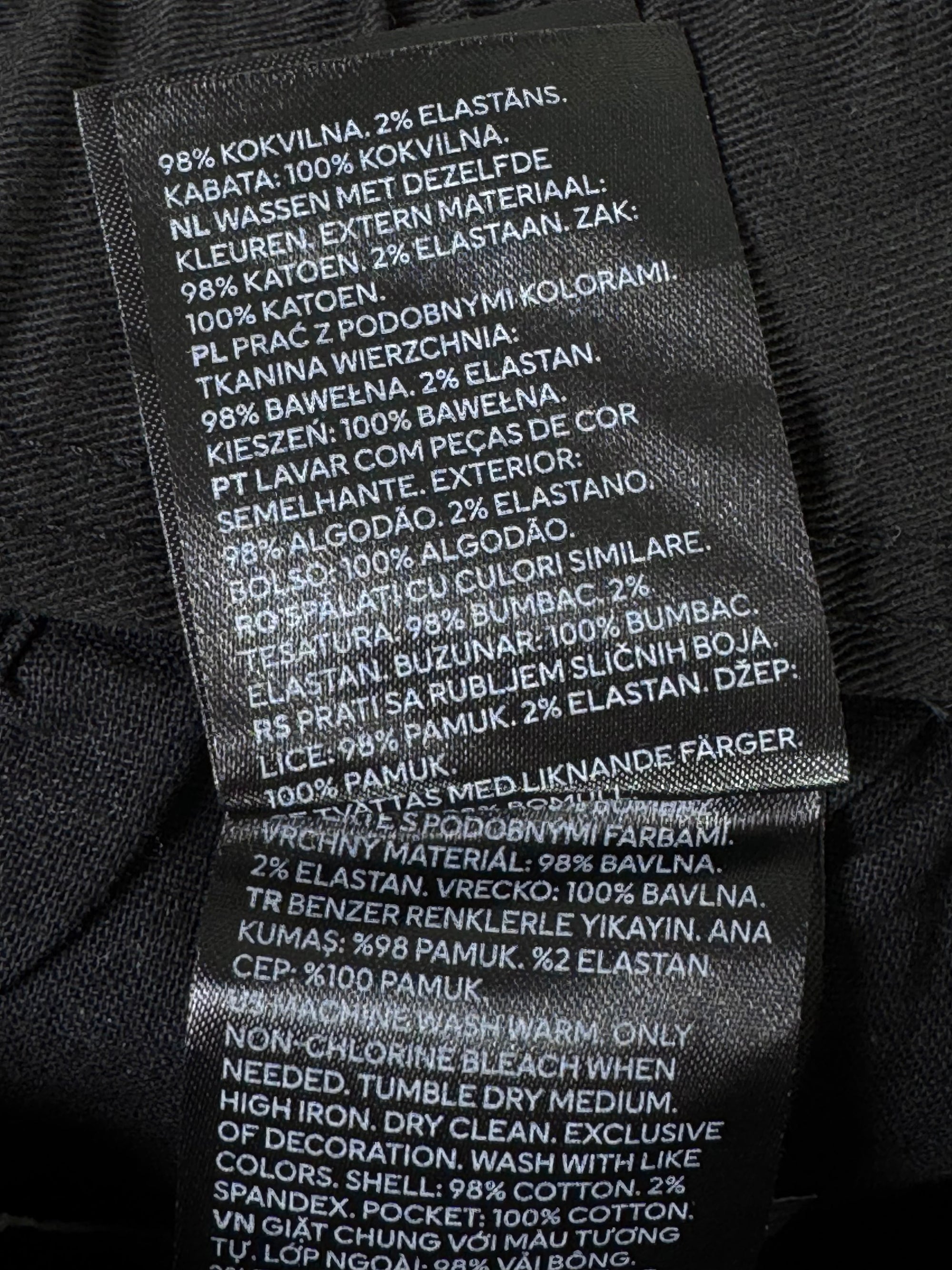 H&M® Waist: 32" | Black | Cargo Trouser | Fit: Skinny | Cotton - Elastane | 2670 - Genuine Maal