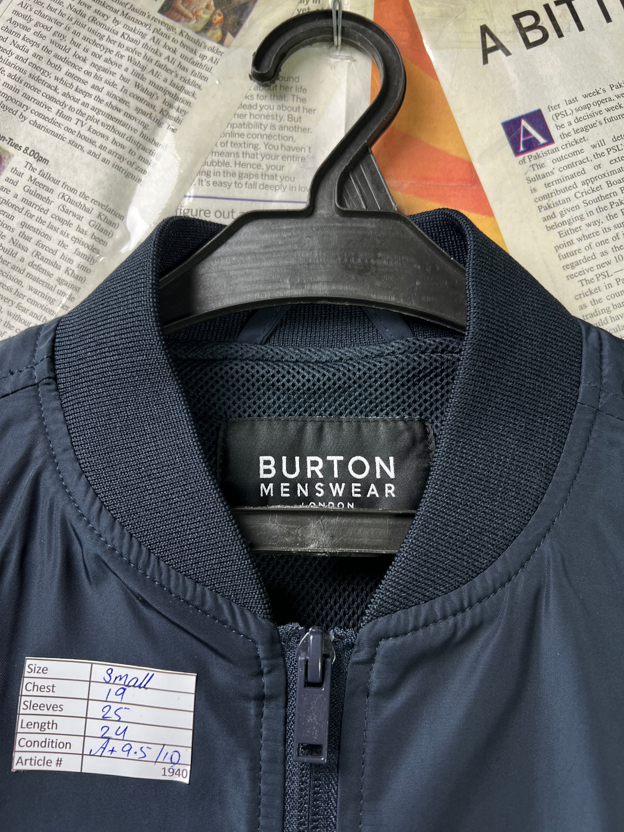 Burton® Small | Chest: 19" | Blue | Bomber Jacket | Mesh Lining | 1940 - Genuine Maal