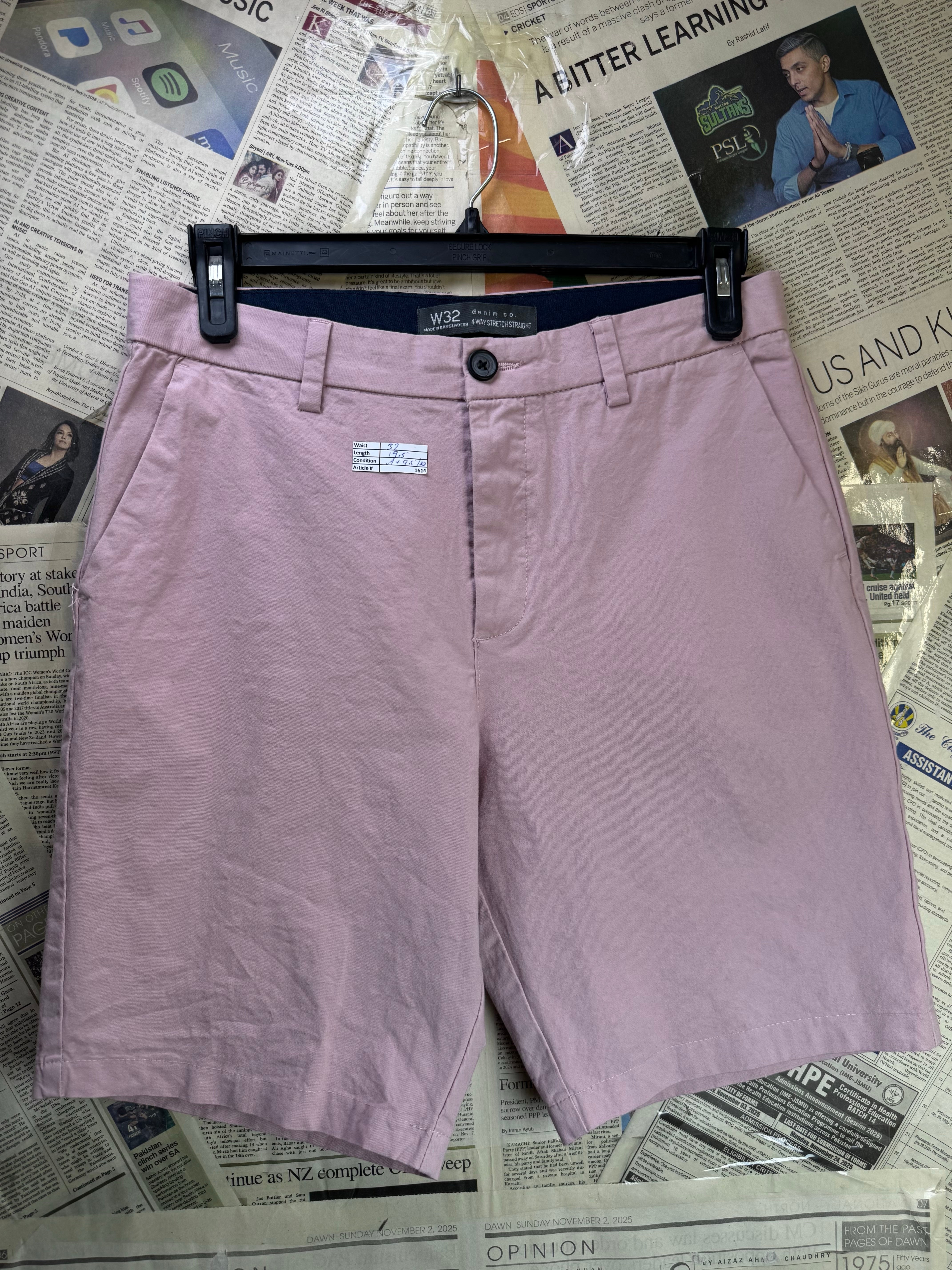 Denim Co.® Waist: 32" | Peach | Chino Shorts | Cotton - Elastane | 1616 - Genuine Maal