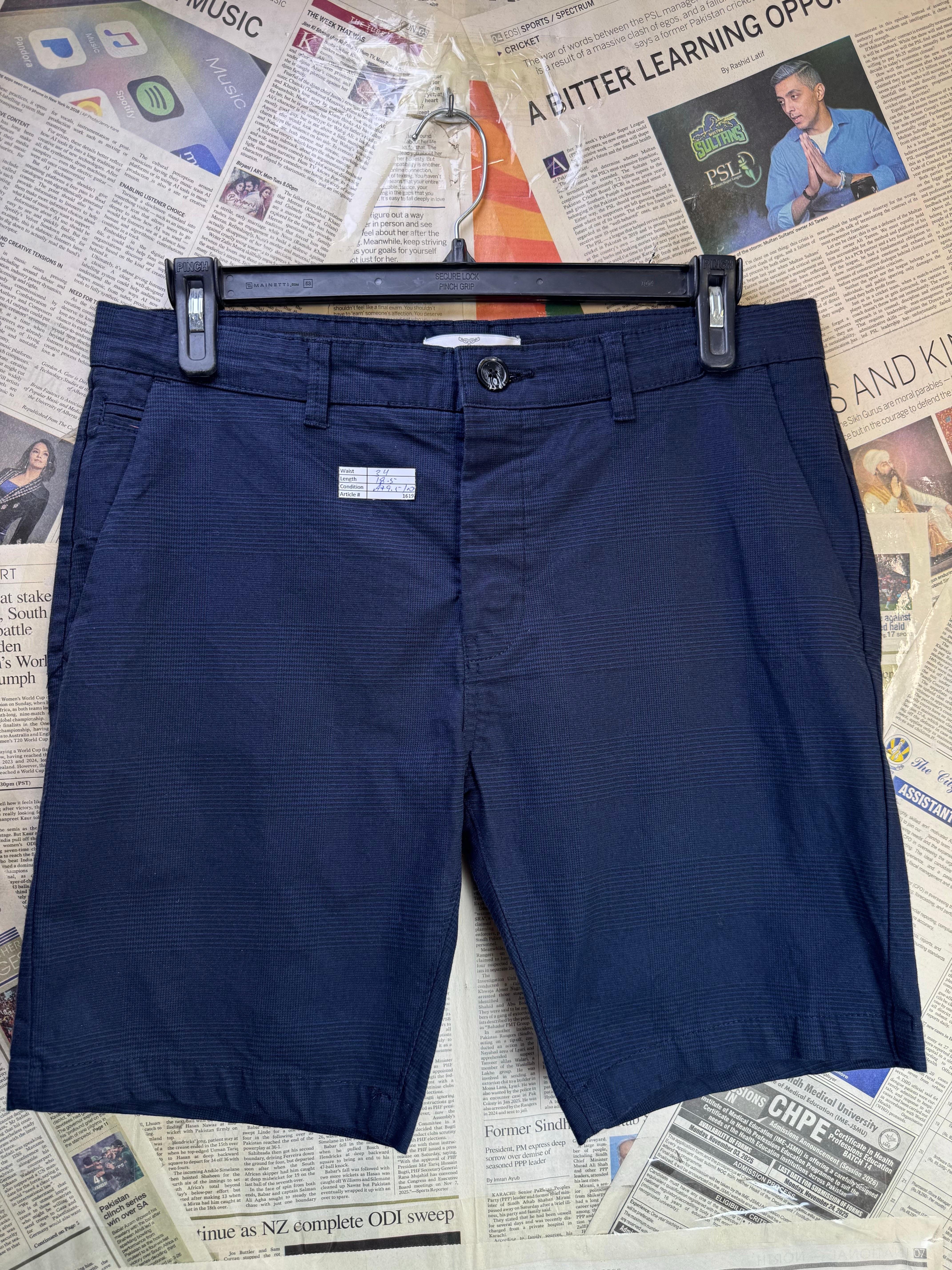 Threadbare® Waist: 34" | Blue | Chino Shorts | Cotton - Elastane | 1619 - Genuine Maal