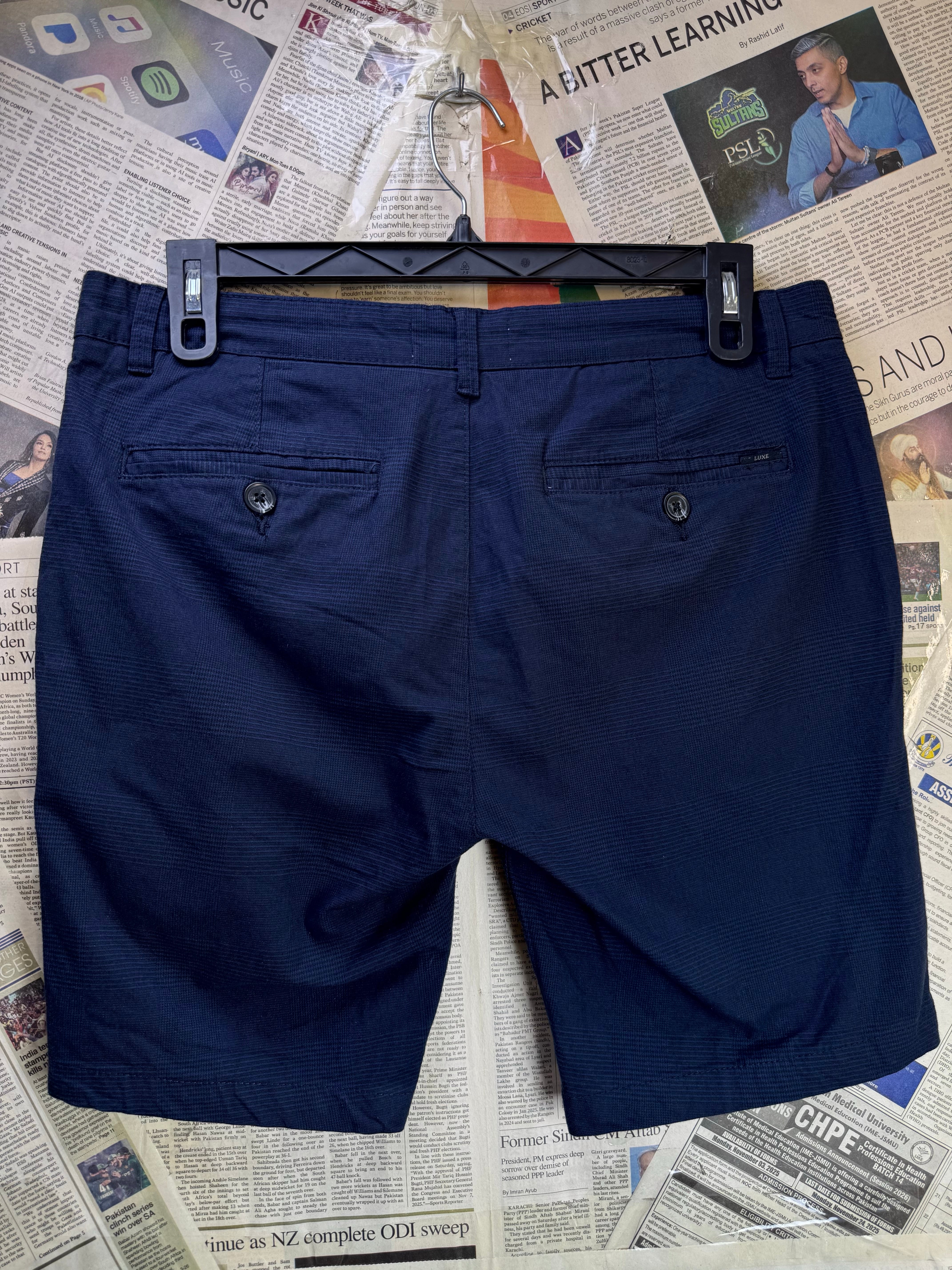 Threadbare® Waist: 34" | Blue | Chino Shorts | Cotton - Elastane | 1619 - Genuine Maal