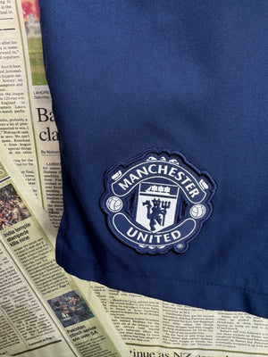 N*ke® Waist: 30" to 32" | Navy Blue | Manchester United FC Sports Shorts | Poly | 1617 - Genuine Maal