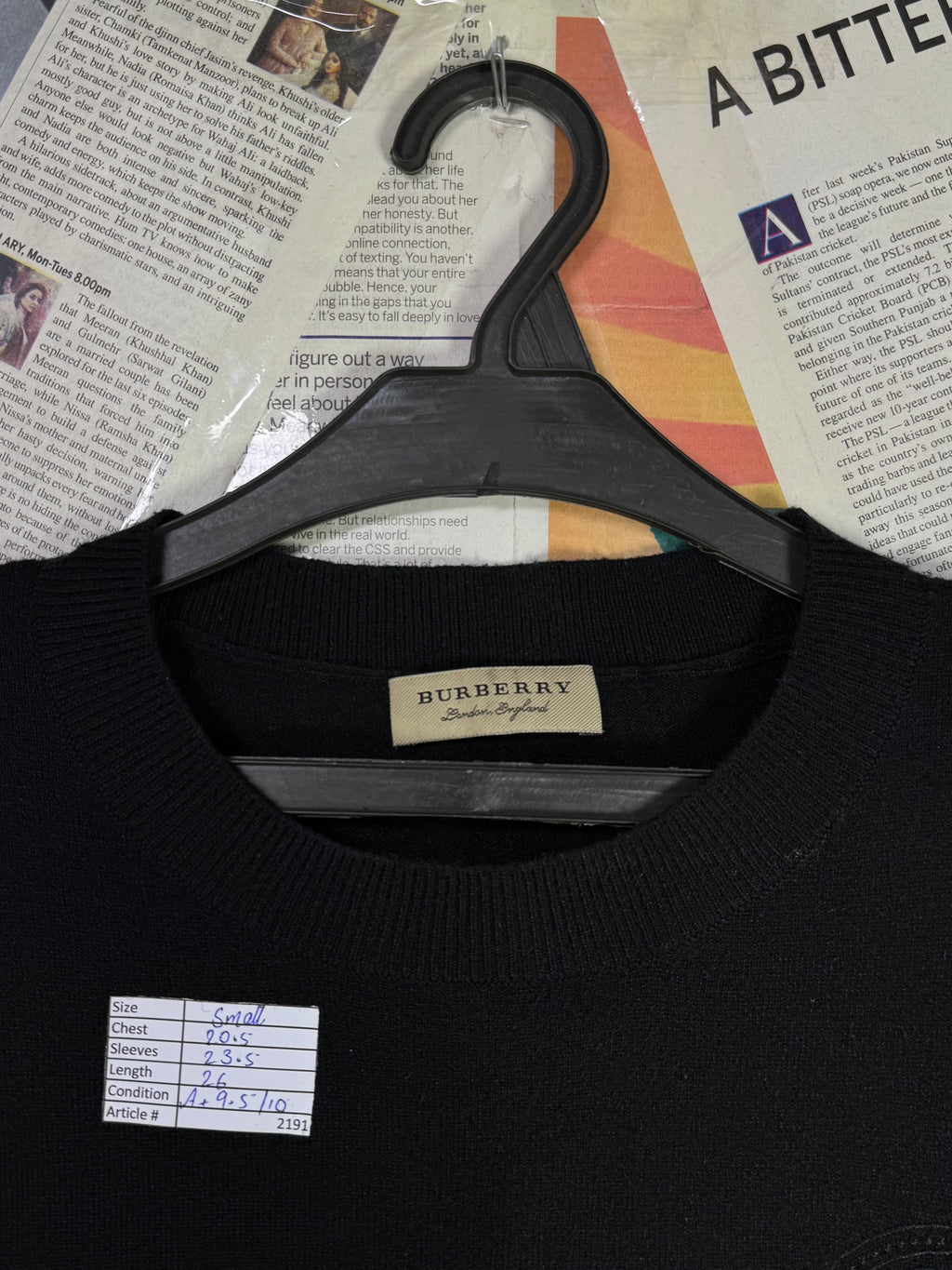 Burberry® Small | Chest: 20.5" | Black | 100% Cashmere | 2191 | 🚨Advance payment required 🚨 - Genuine Maal