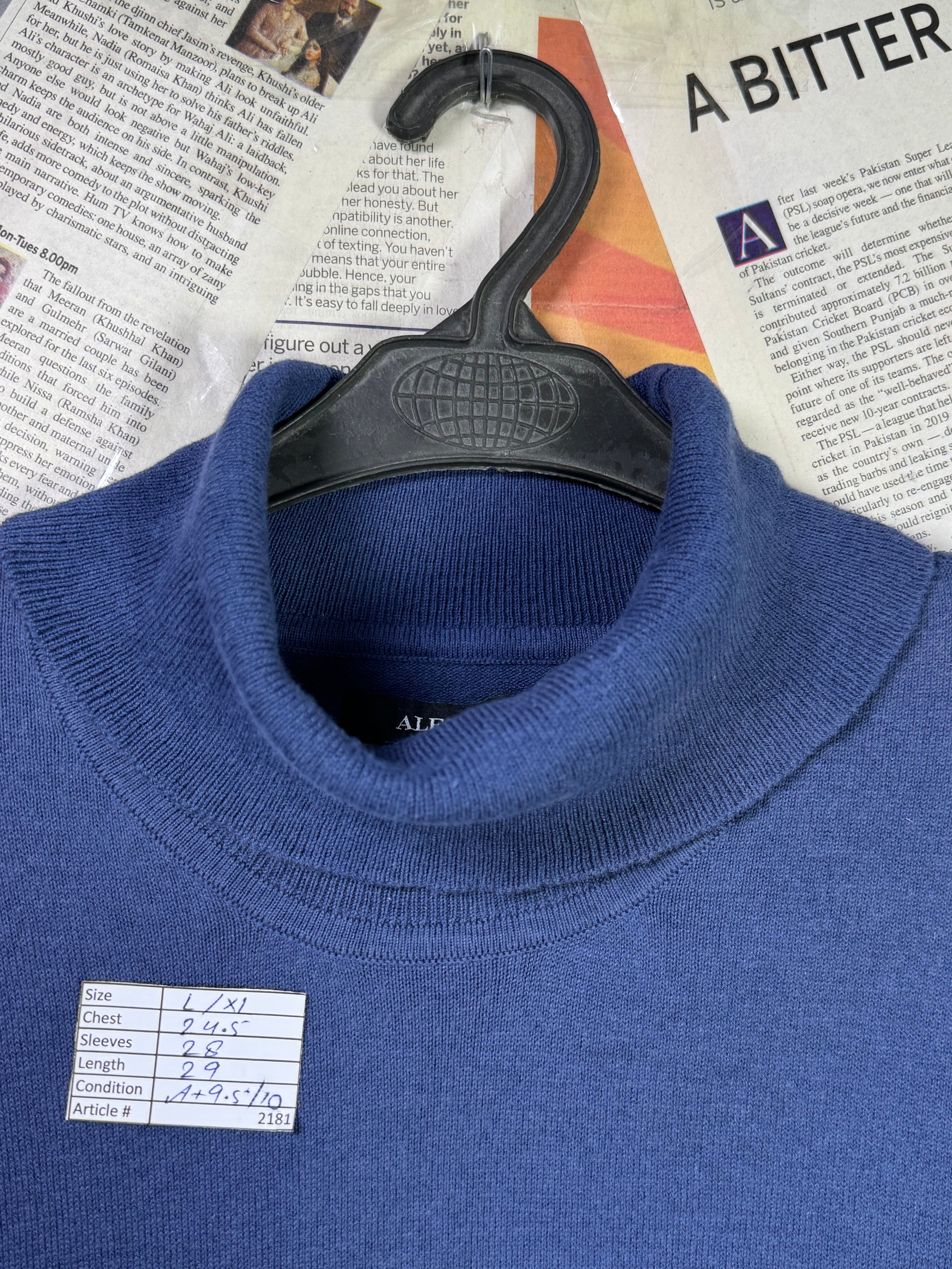 Alfani® L/XL | Chest: 24.5" | Blue | Mock Neck Pullover | 2181 - Genuine Maal